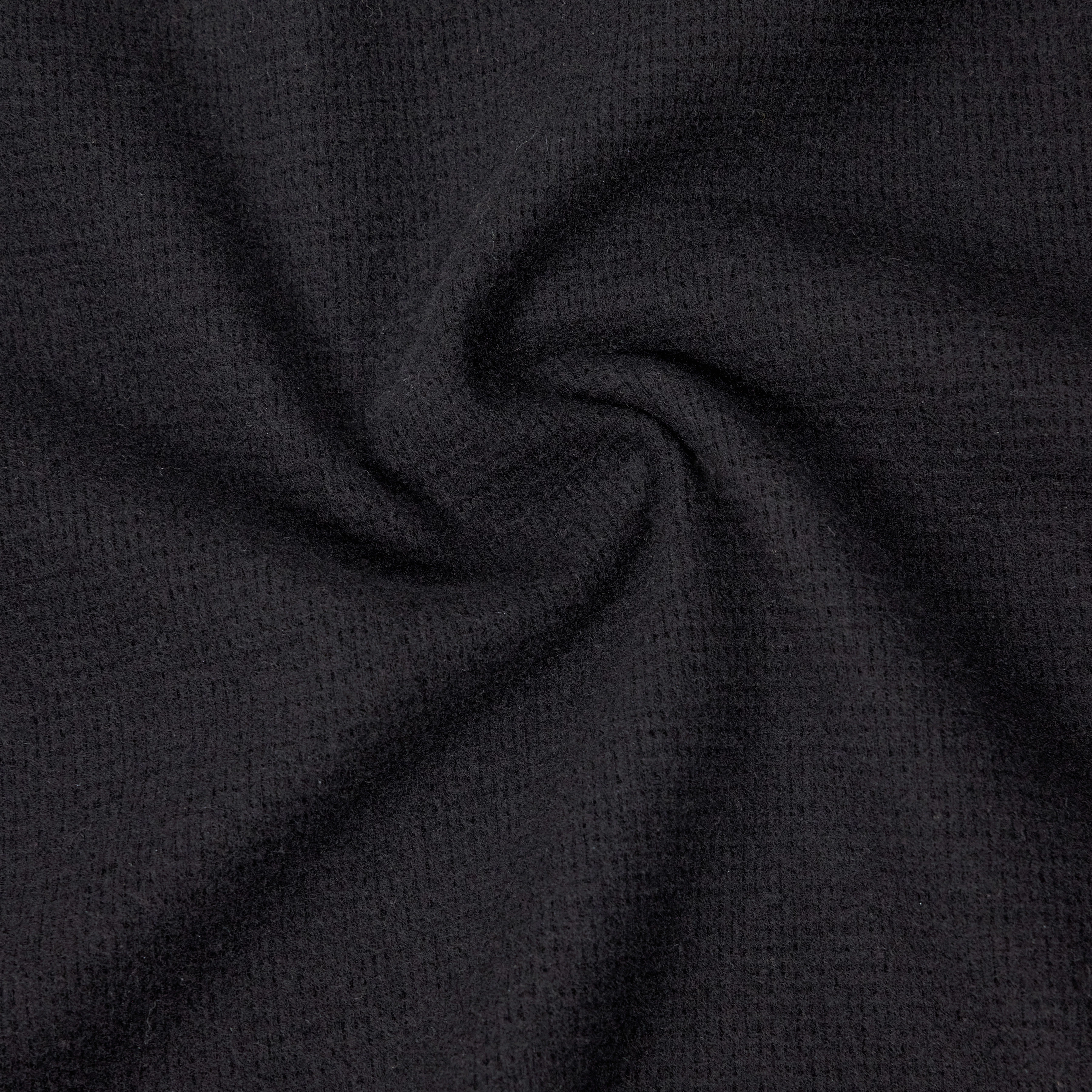 MALIOR - Henley long sleeve with waffle texture - men - black - Materialbild (B2C)