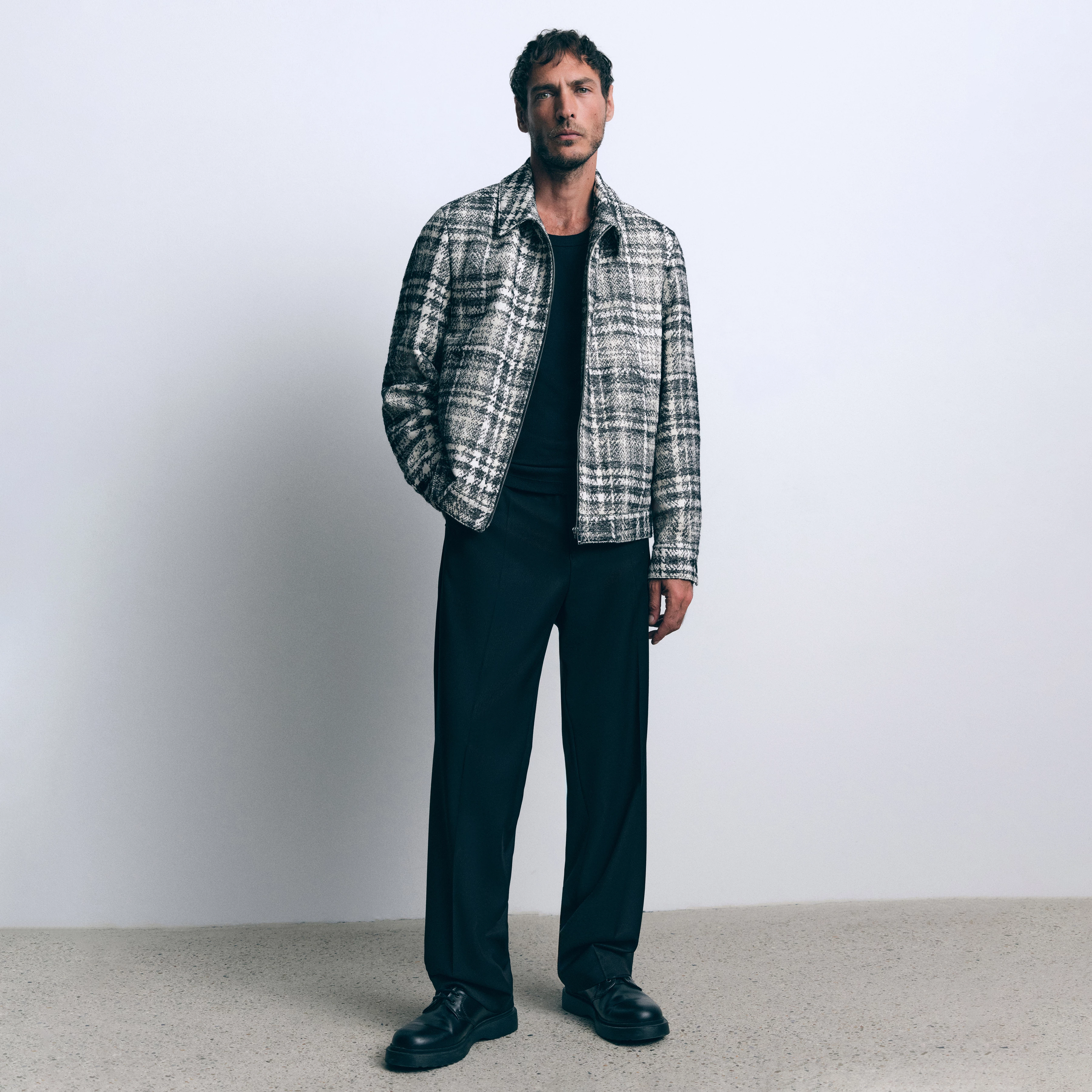 NOXEN - Klassische Hose in softem Flanell - Herren - schwarz