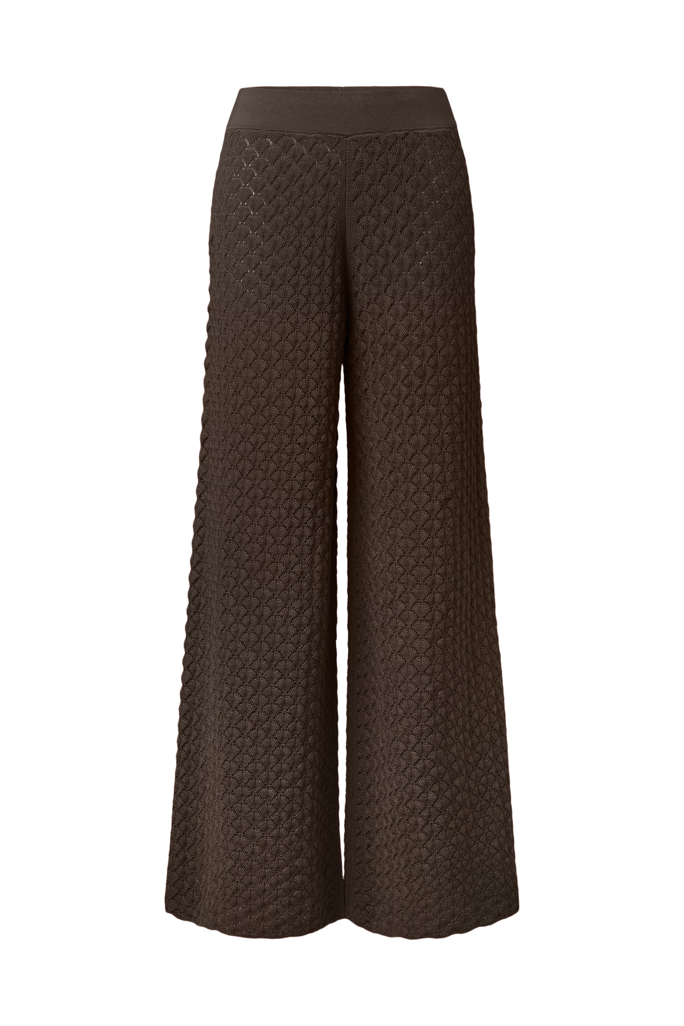TINKO - Pantalon Marlene en maille structurée coton - women - marron - Freisteller Frontansicht