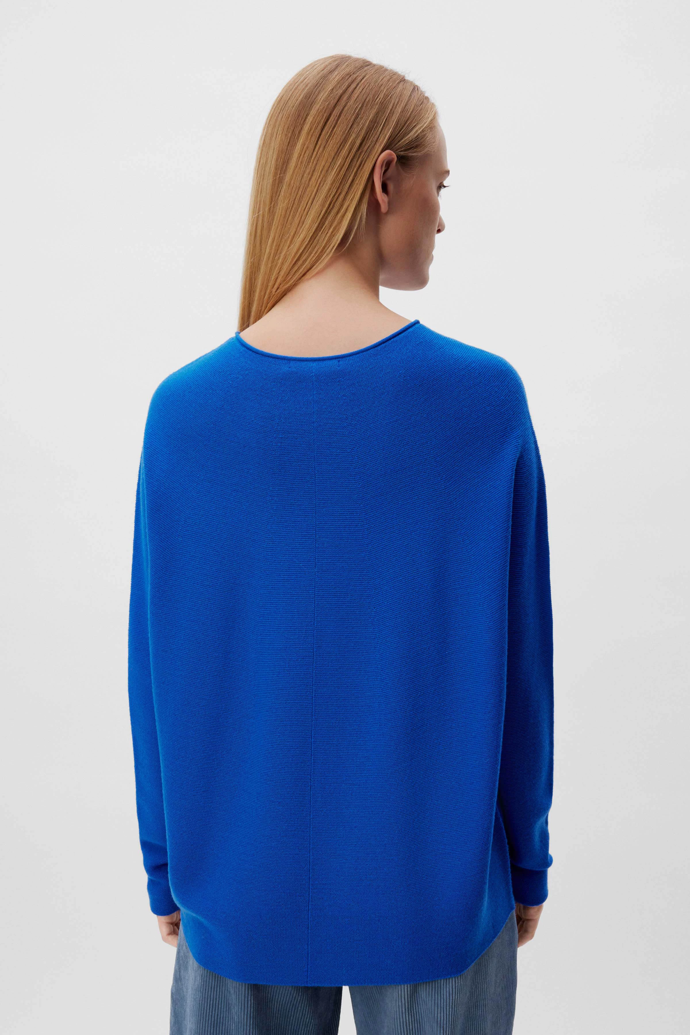 MAILA - Pullover aus reiner Schurwolle - Damen - blau - Rückansicht