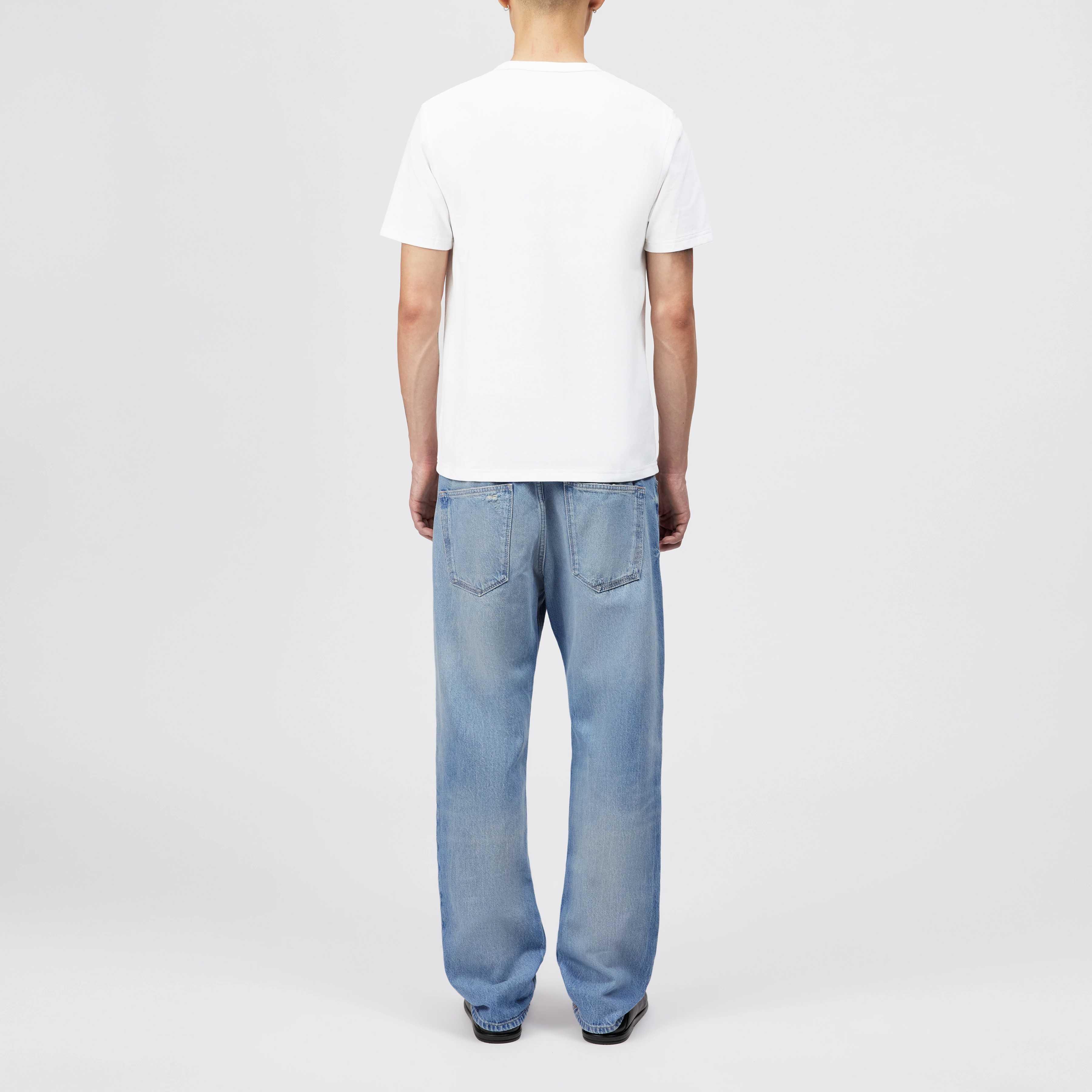 JULIENO - Slim Fit T-shirt in lightweight cotton jersey - men - white - Rückansicht