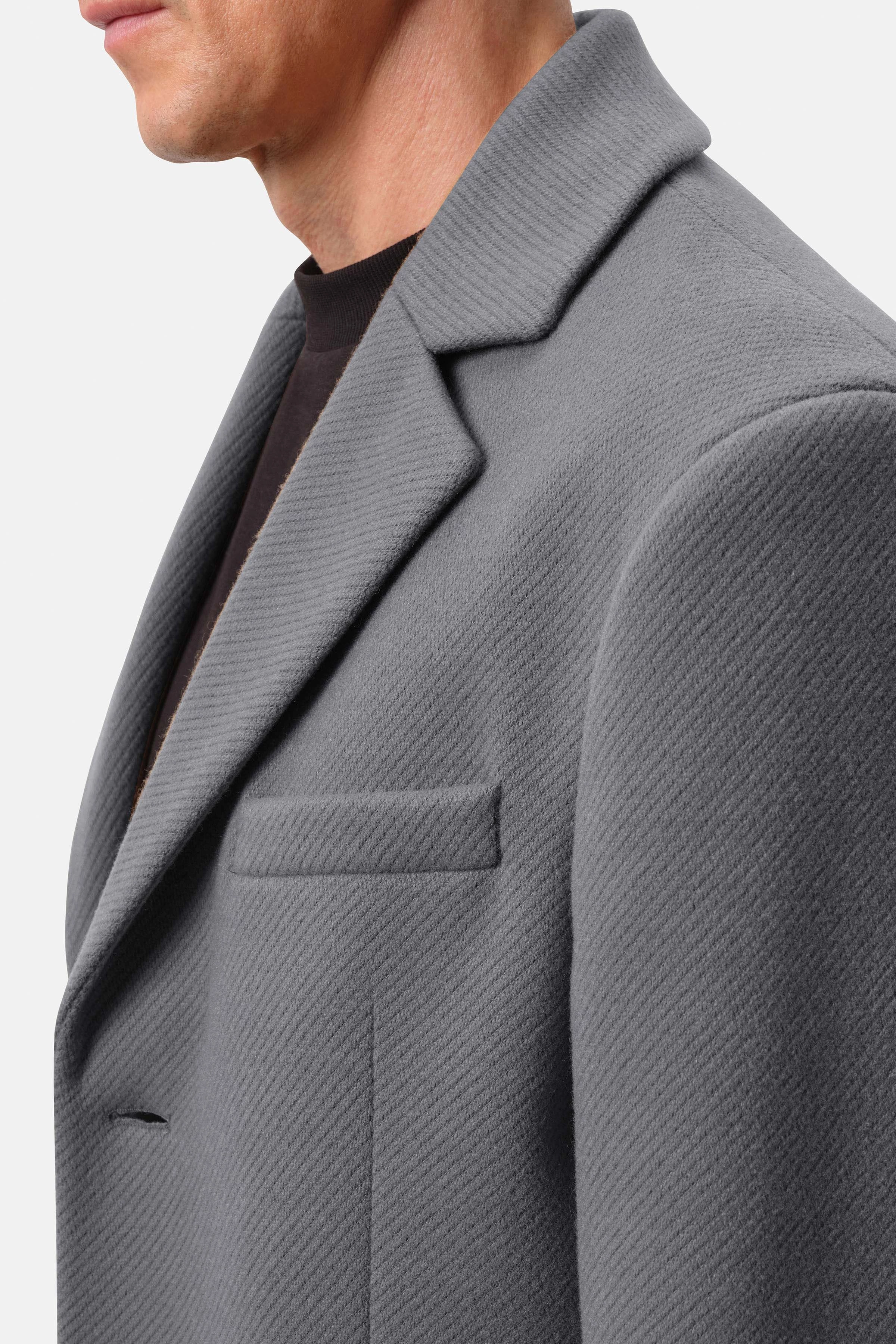 LUGO_2 - Reversmantel in winterlichem Woll-Mix - Herren - grau - Seitenansicht