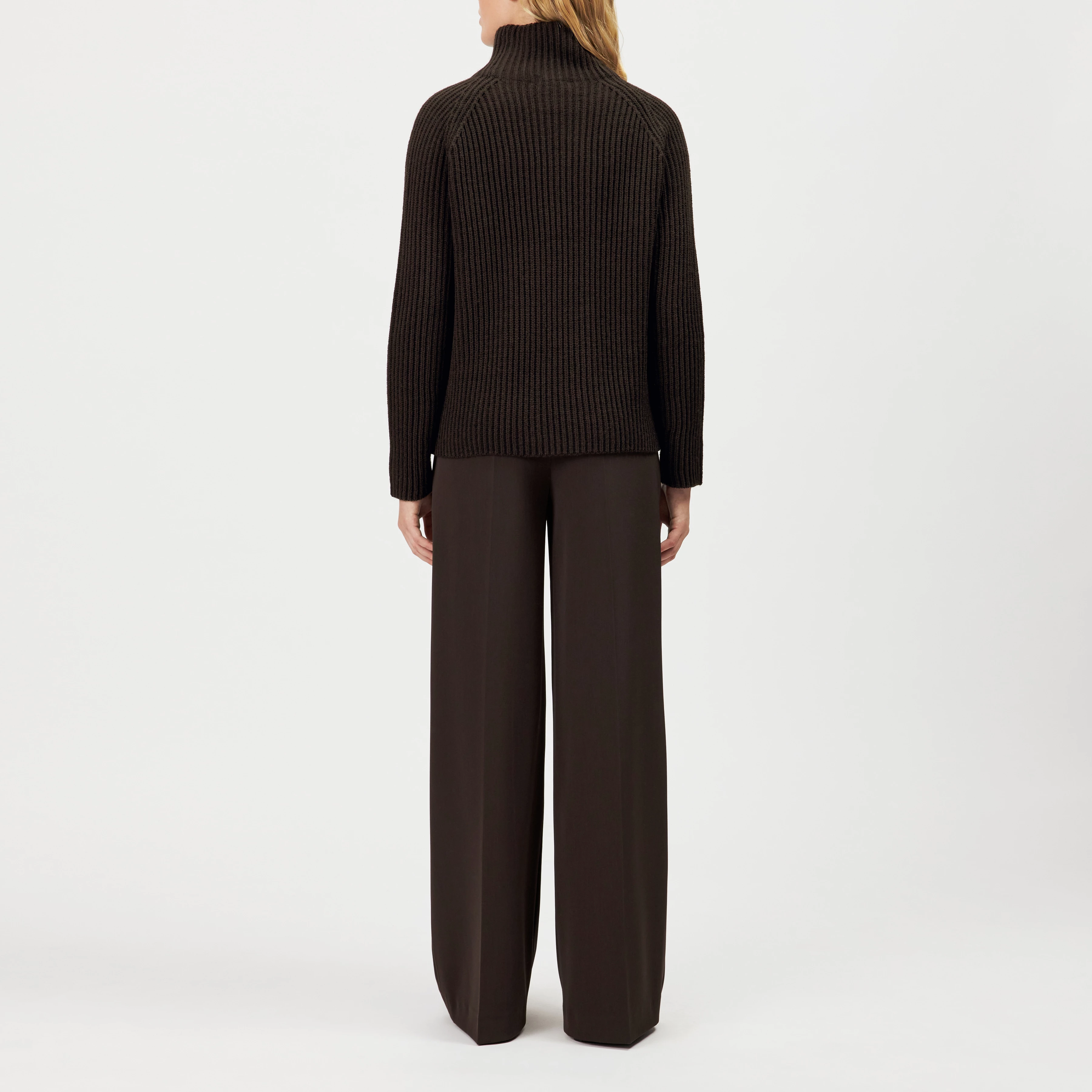 ARWEN - Rollkragenpullover in Woll-Alpakamix - Damen - braun - Rückansicht