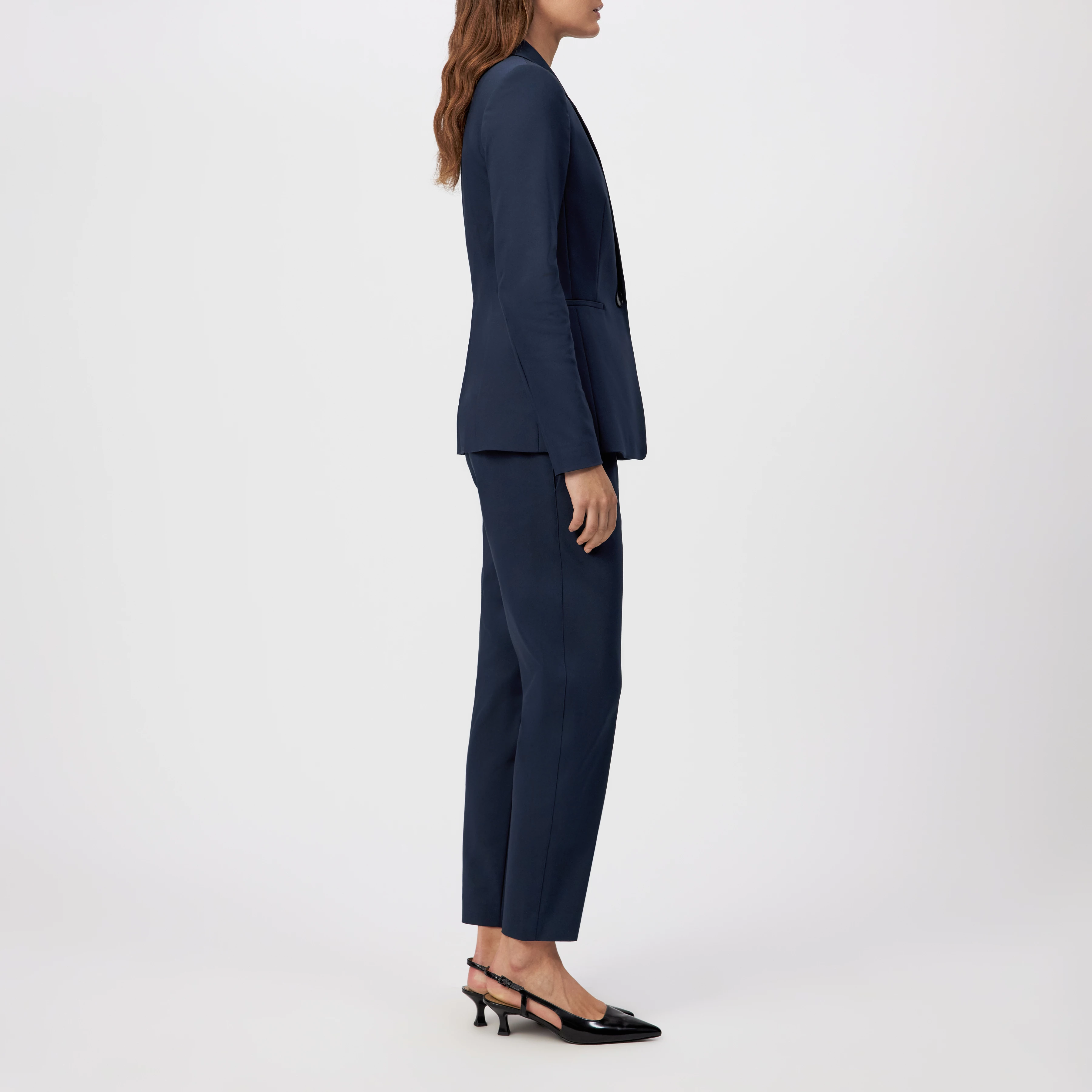 GOLDERS - Klassischer Einknopf Blazer in Technostretch-Satin - Damen - blau - Seitenansicht