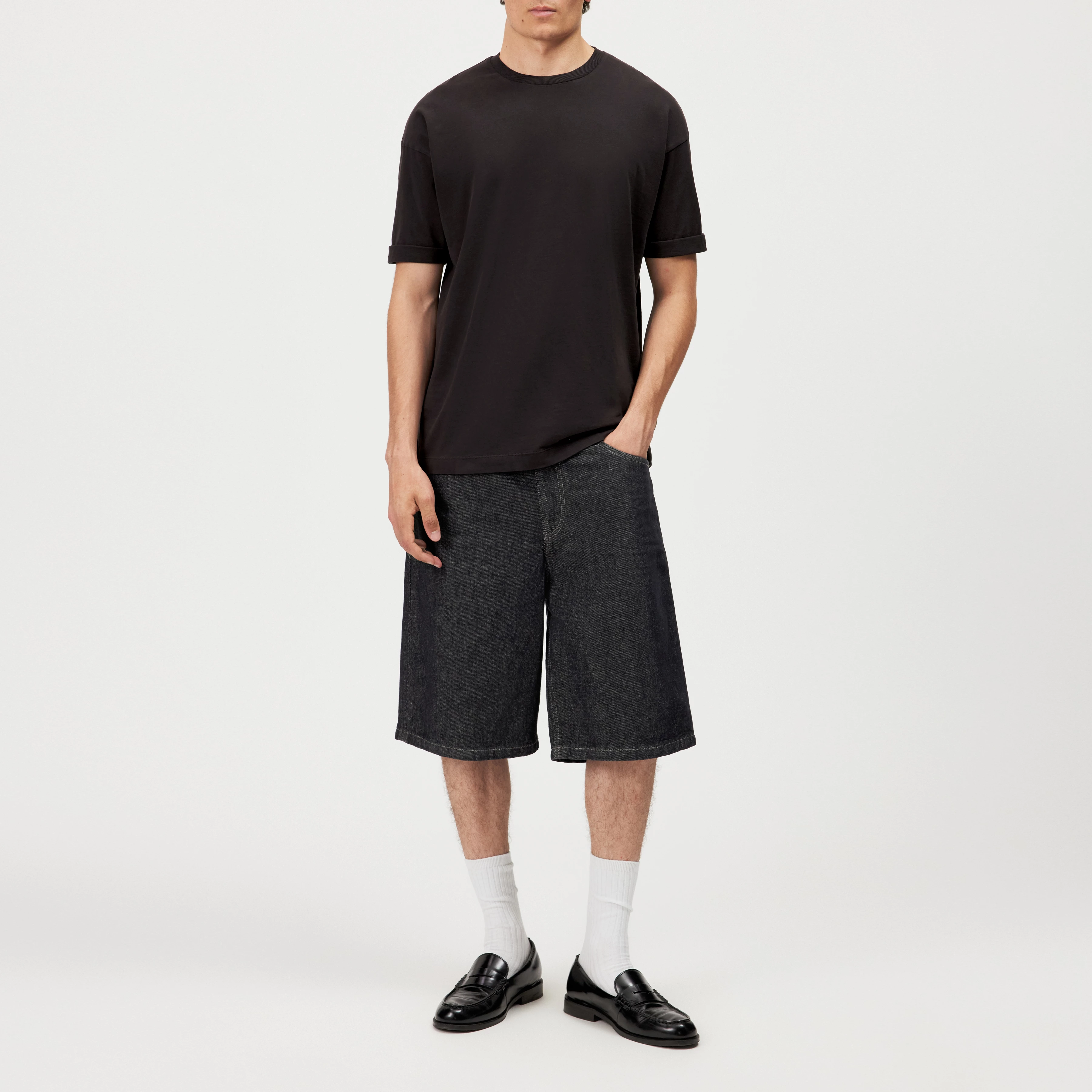 THILO - Relaxed fit T-shirt in soft cotton with washed look - men - brown - Ganzkörper-Frontansicht