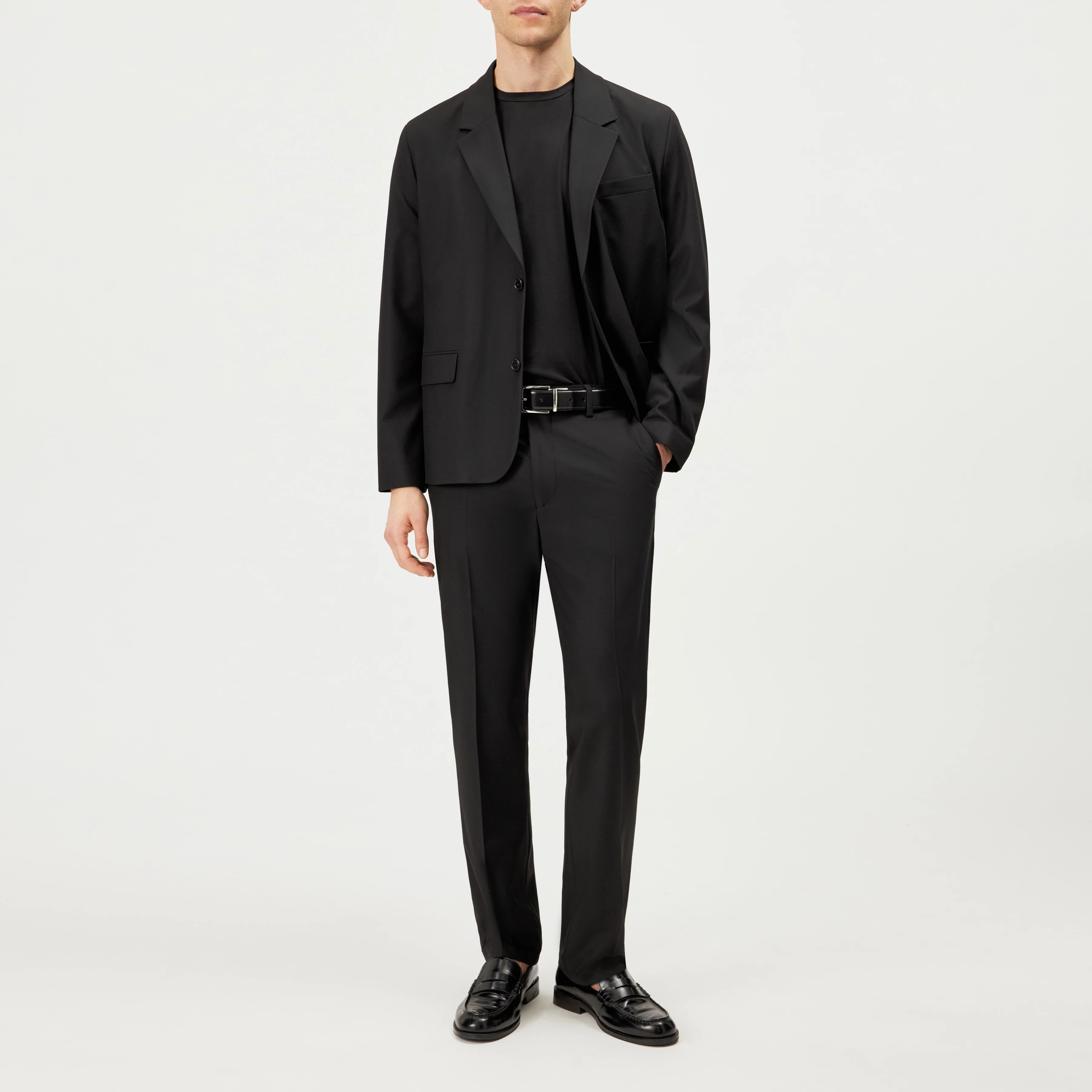 AJEND_RGLR_SK - Tailored trousers in wool blend - men - black - Ganzkörper-Frontansicht