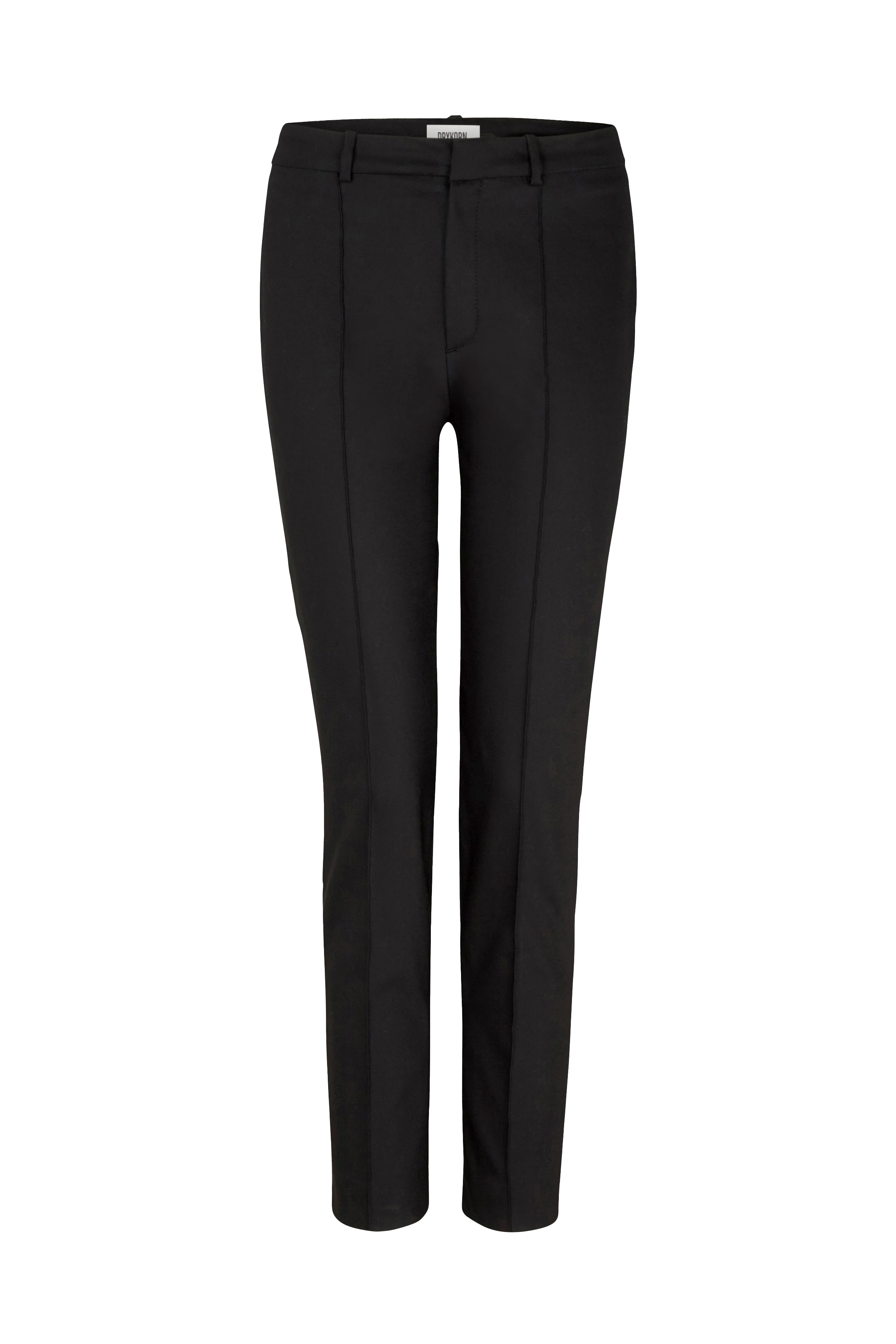 ACT - Slim carrot with piping in technostretch satin - women - Natural Aluminium - Freisteller Frontansicht