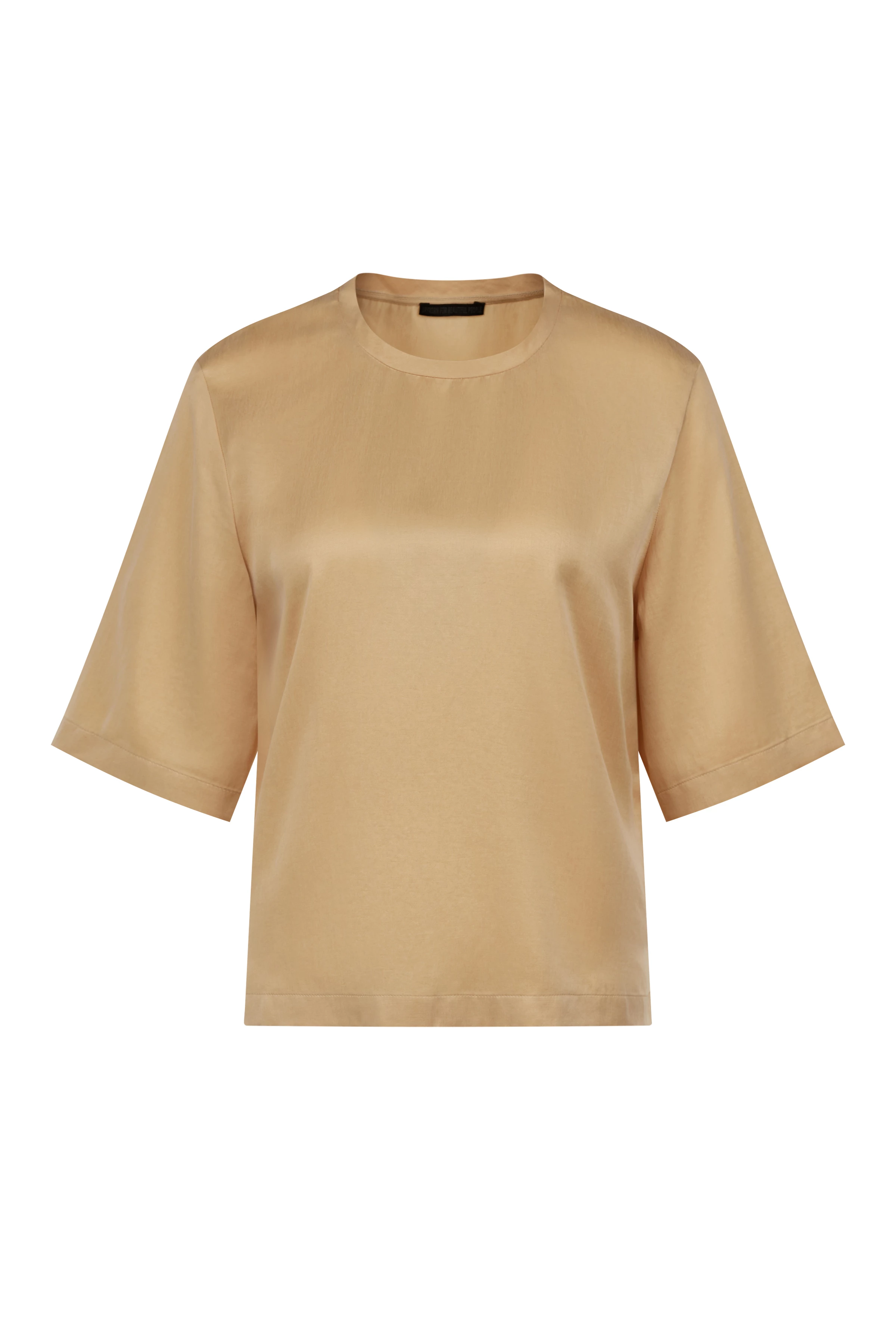 DIEDRA - T-Shirt Bluse aus Cupromischung - Damen - beige - Freisteller Frontansicht