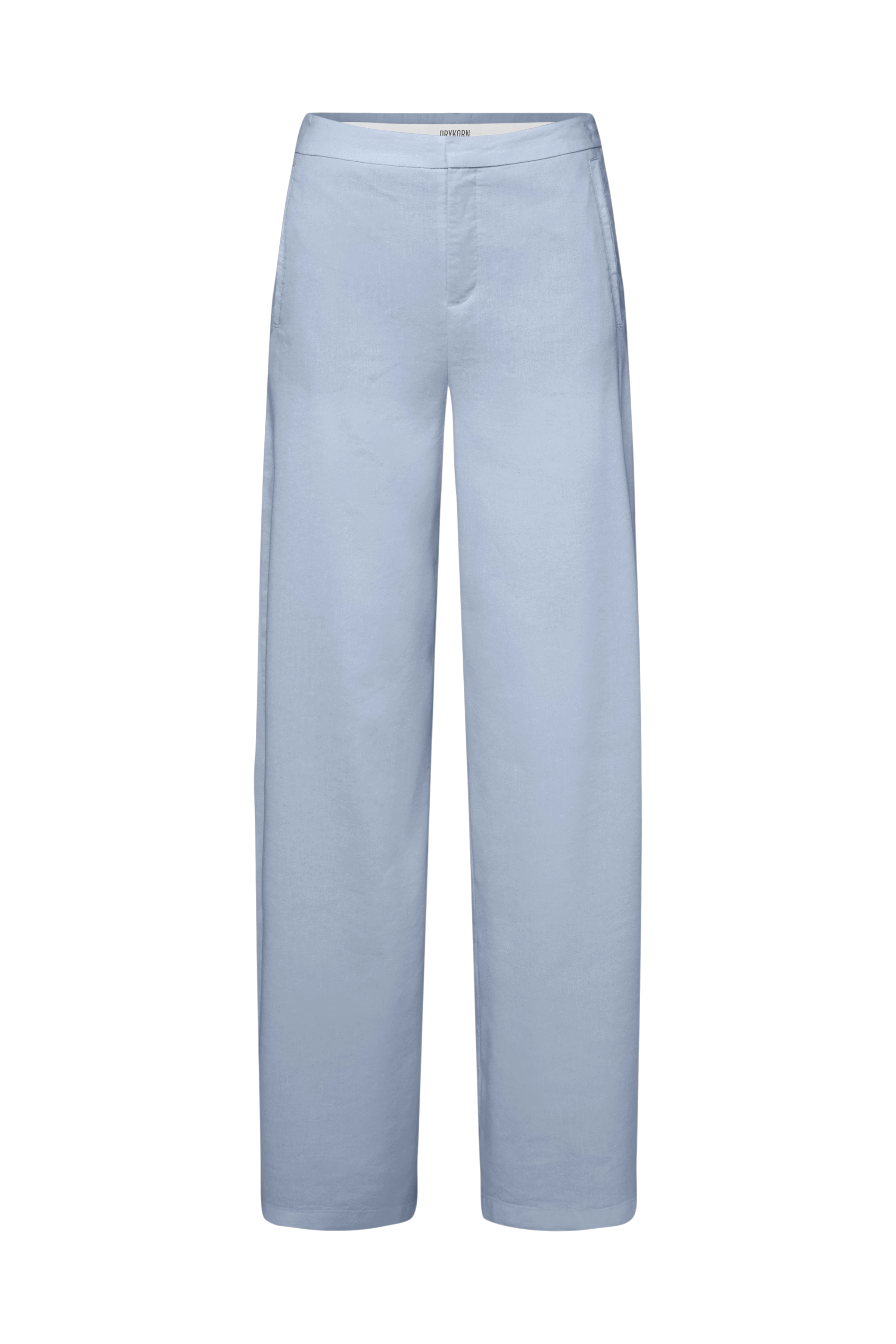 FAE_0 - Pantalon à jambe barrel en lin mélangé - women - bleu - Freisteller Frontansicht
