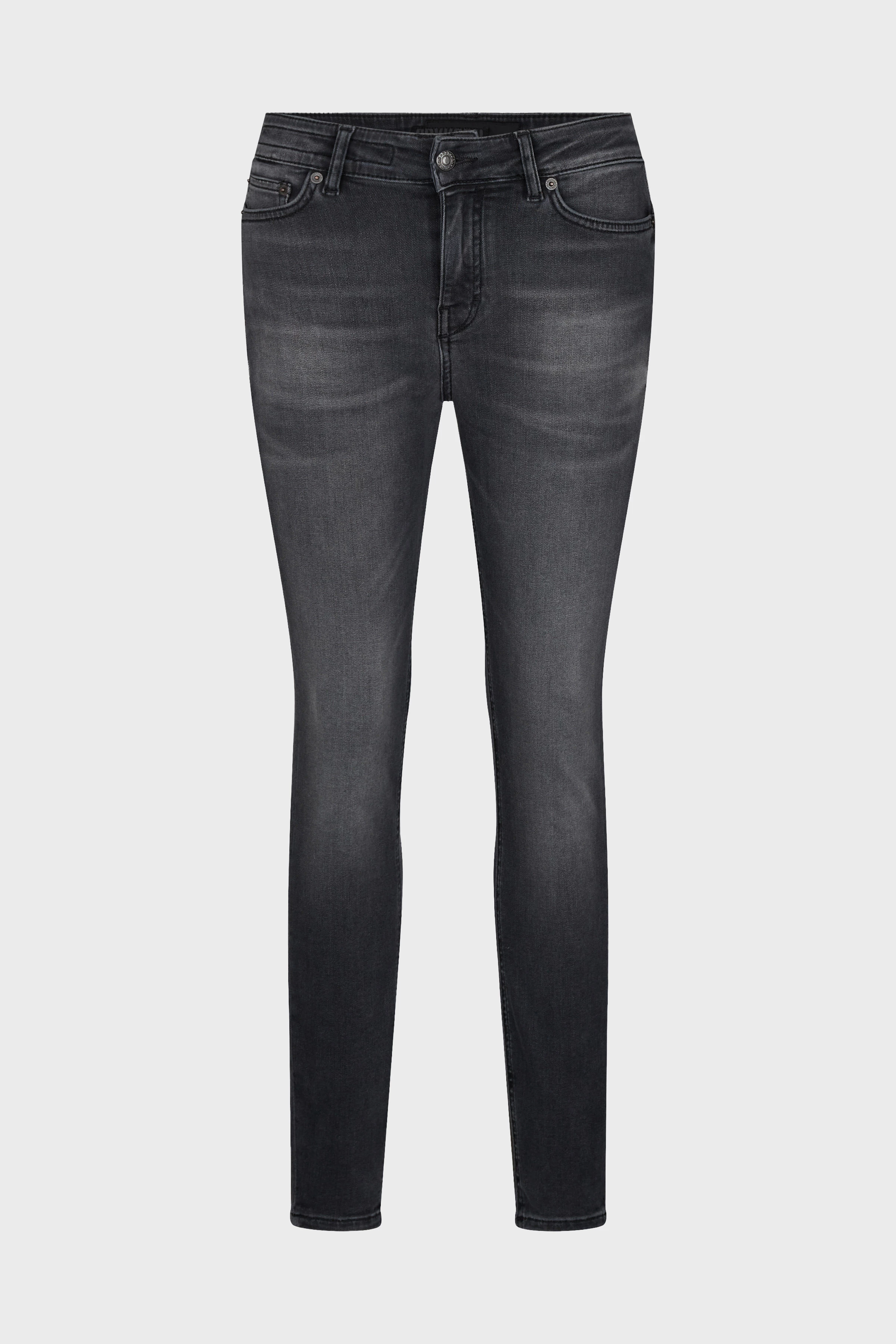 NEED - Low-waist Skinny Jeans mit Wasch-Effekten - Damen - schwarz - Freisteller Frontansicht