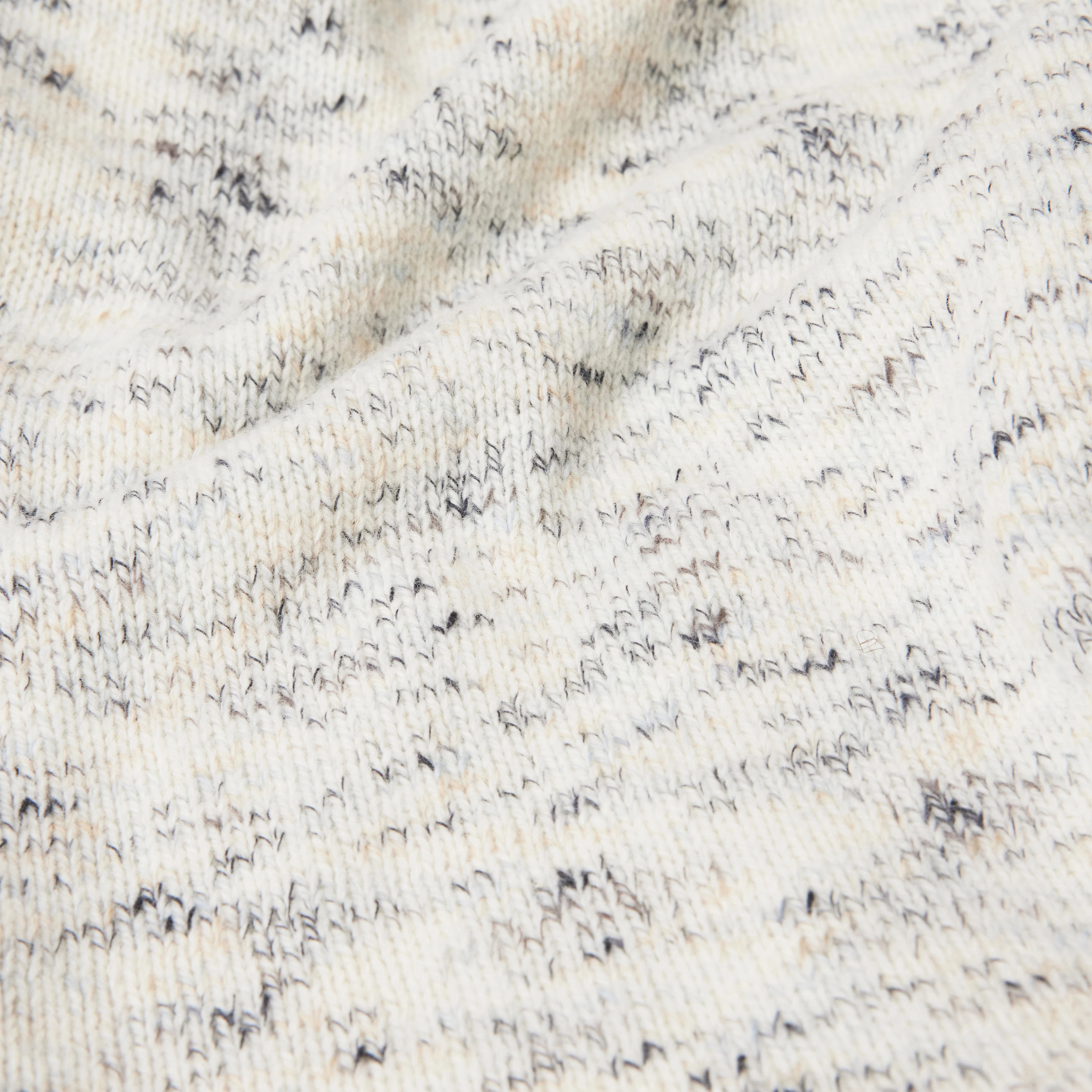 IMENY - Trui met korte mouwen in wol-katoenmix - dames - off white - Materialbild (B2C)