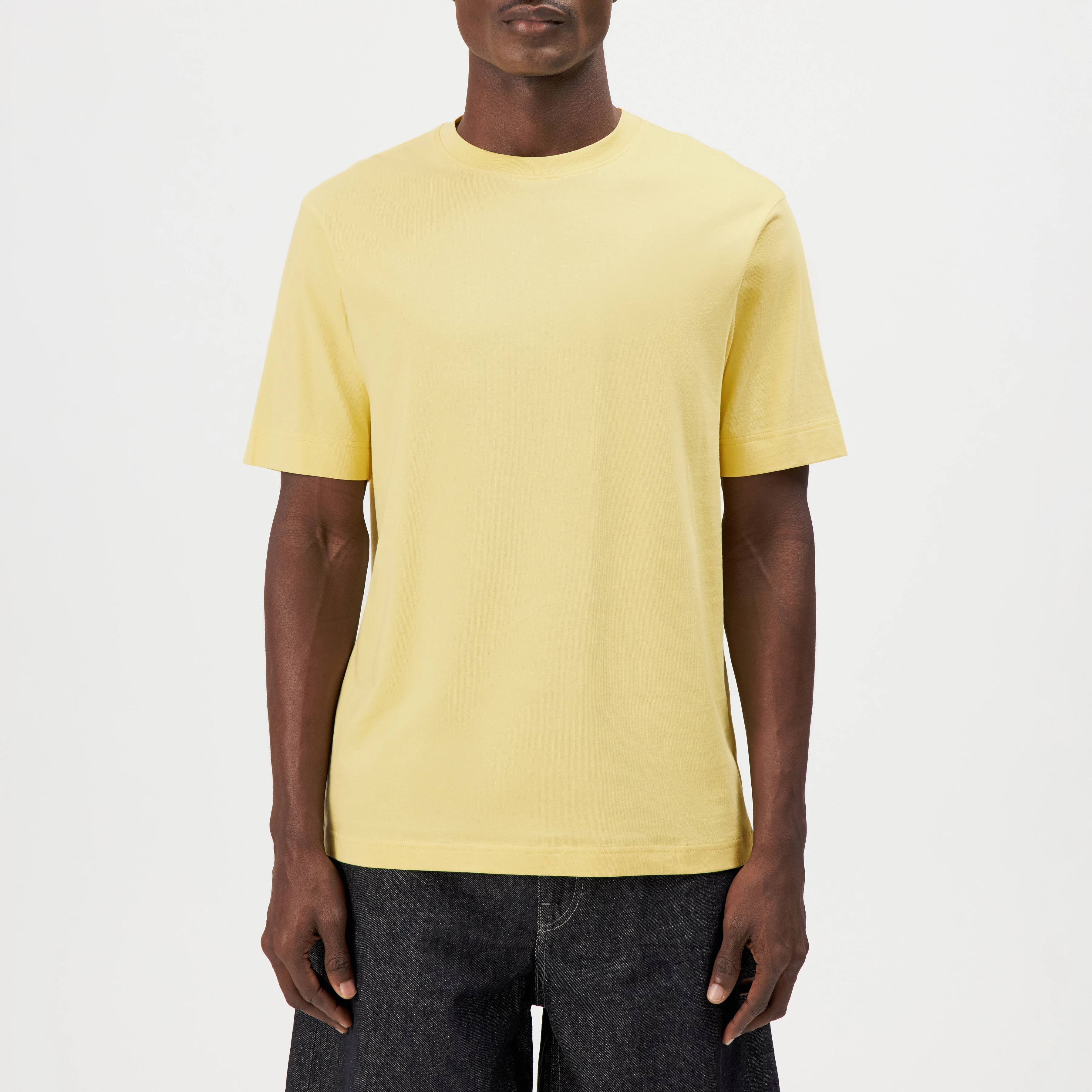 RAPHAEL - T-Shirt in reiner Baumwolle - Herren - gelb - Frontansicht