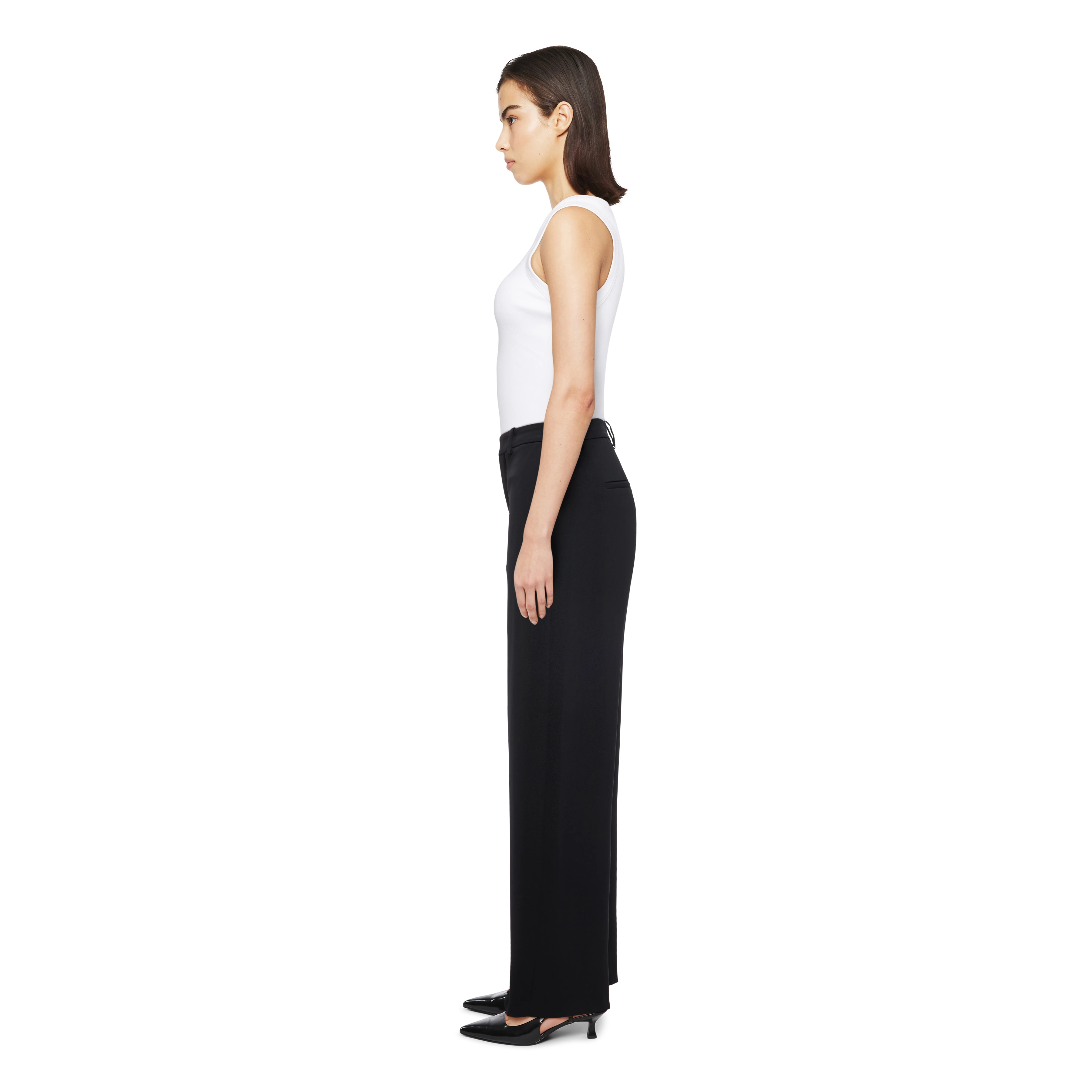 DESK - Hose mit Barrel-Leg in Techno-Twill - Damen - schwarz - Seitenansicht