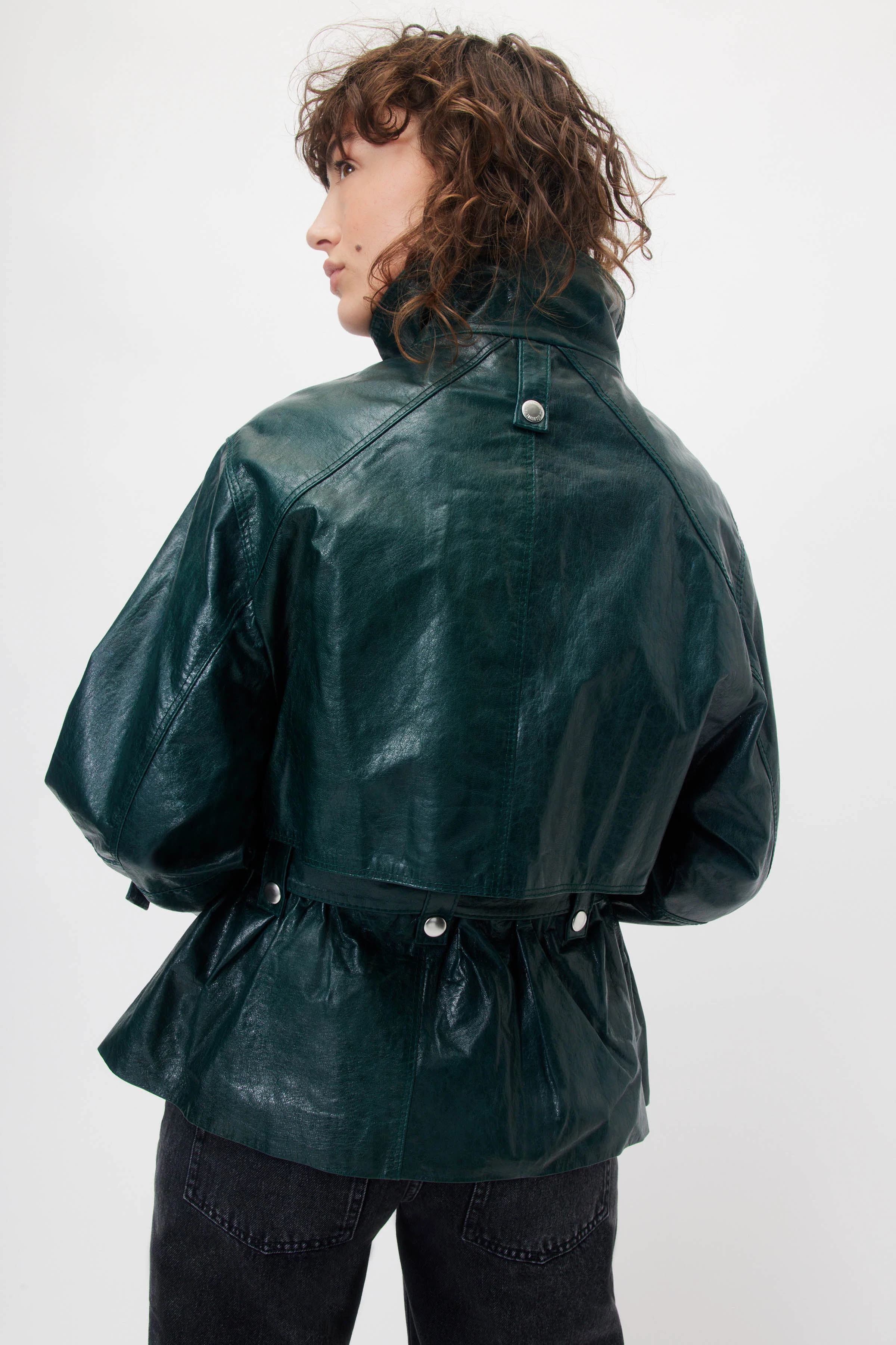 KENSAL - Leder Parka - Damen - oliv - Rückansicht