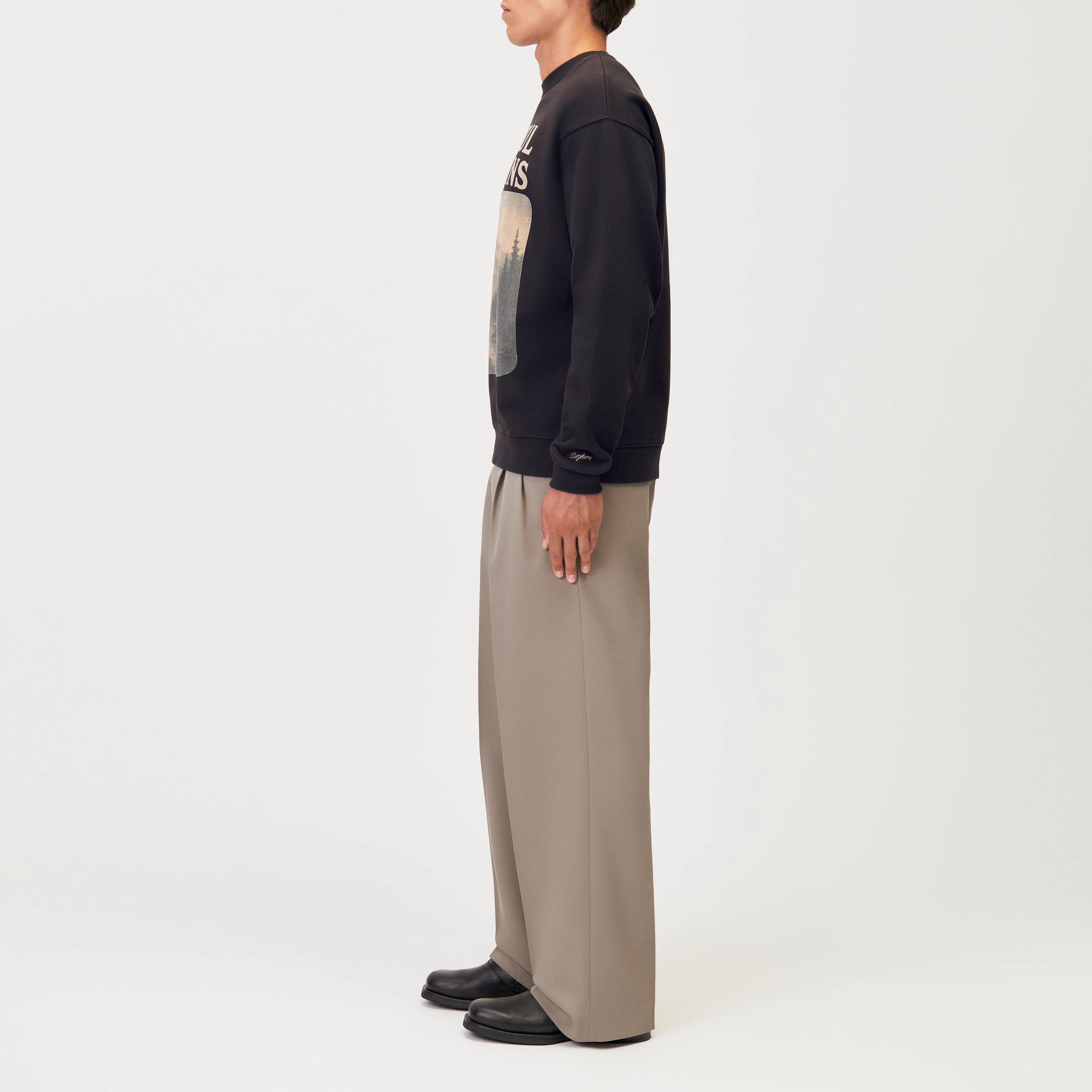 KARIO_MOUNTAIN - Relaxed sweatshirt with mountain print - men - brown - Seitenansicht