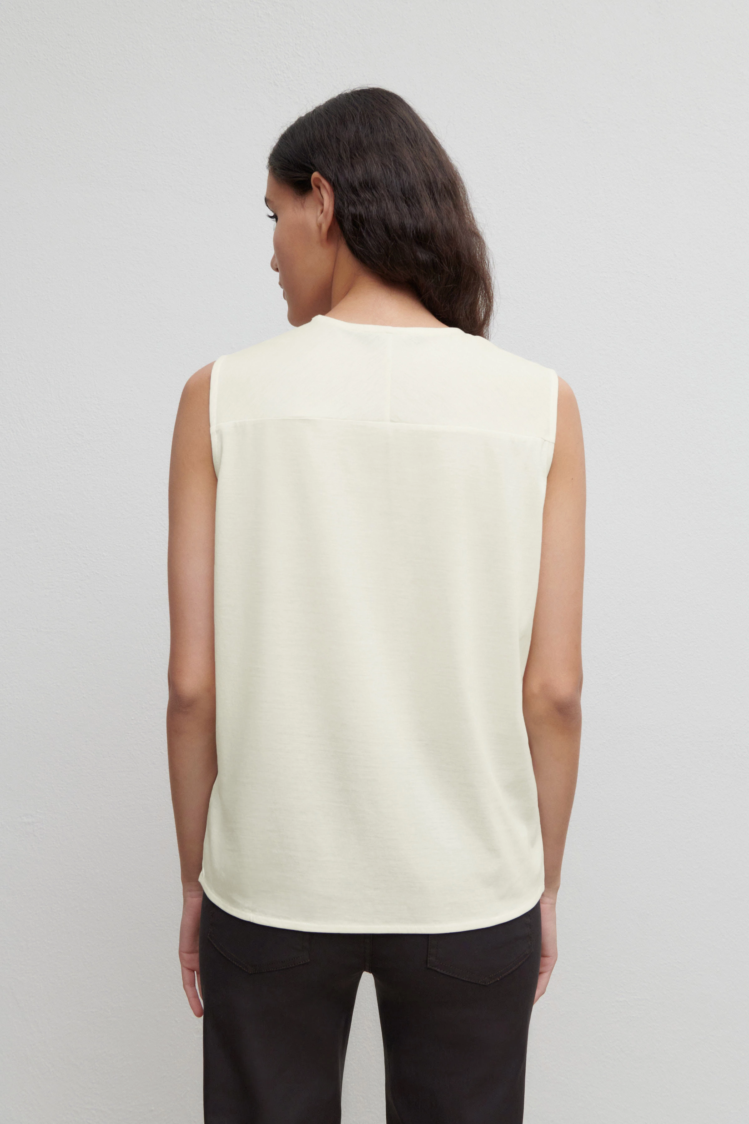JALISA - Lyocell-cotton jersey top - women - off white - Rückansicht