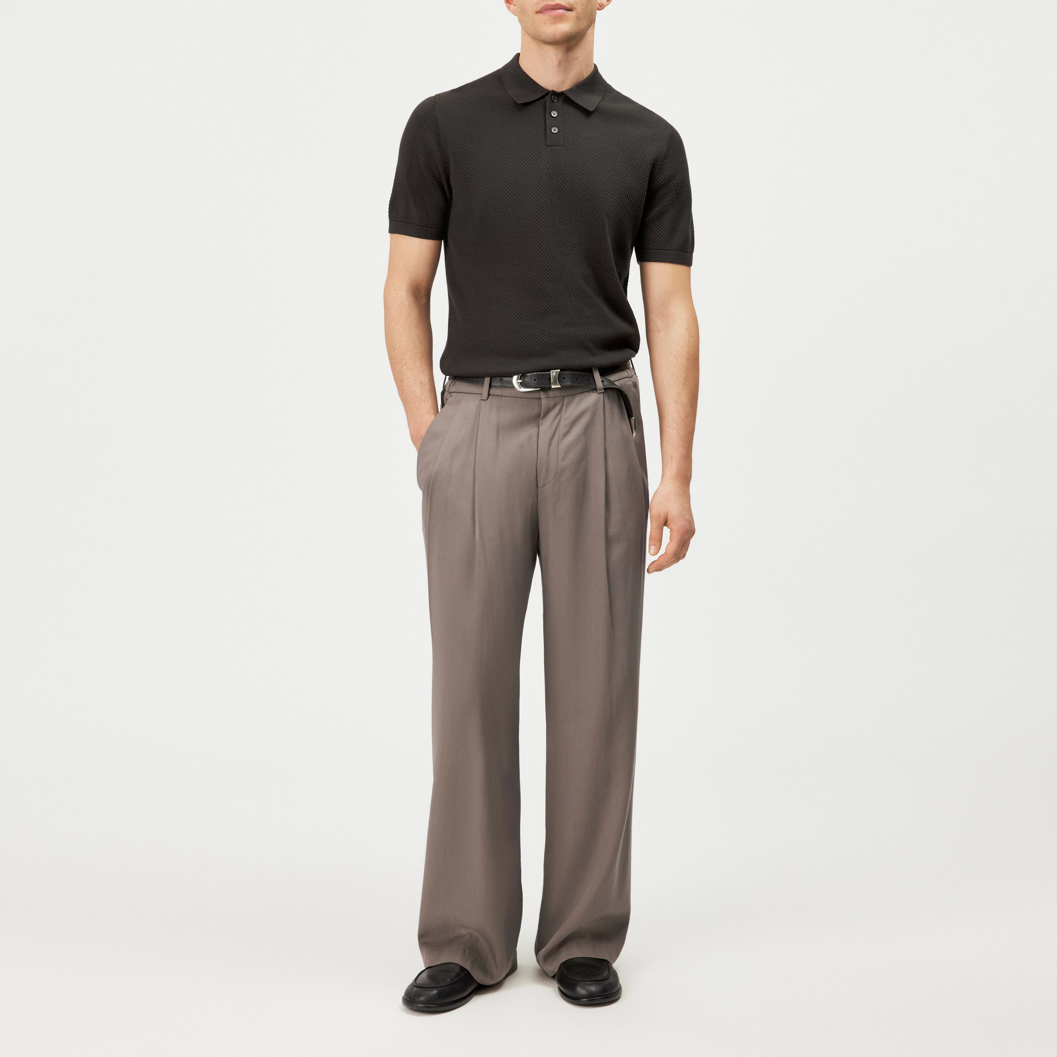 TRITON - Polo en coton - men - marron - Ganzkörper-Frontansicht