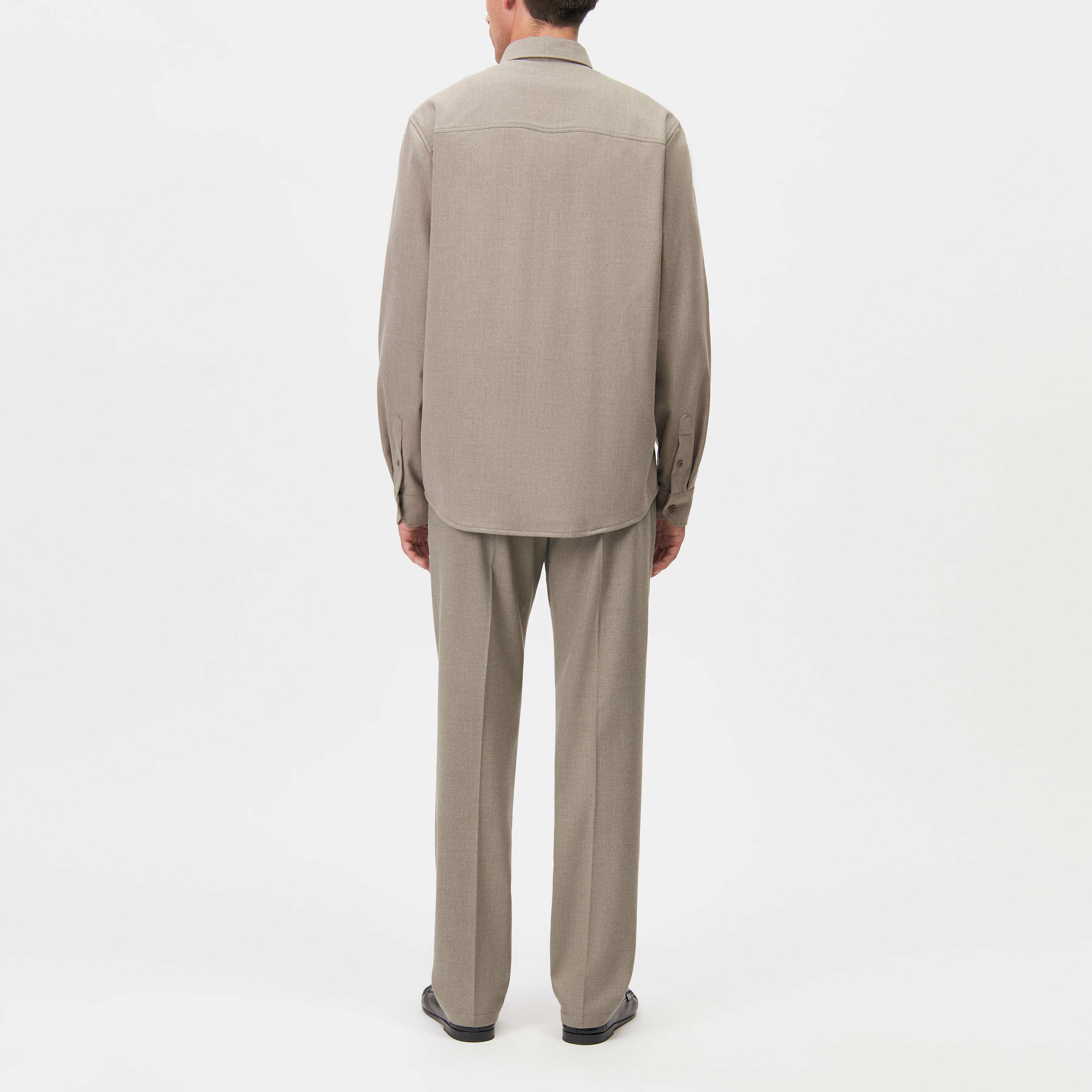 LIET_3 - Button-Down Hemd in warmem Twill - Herren - beige - Rückansicht