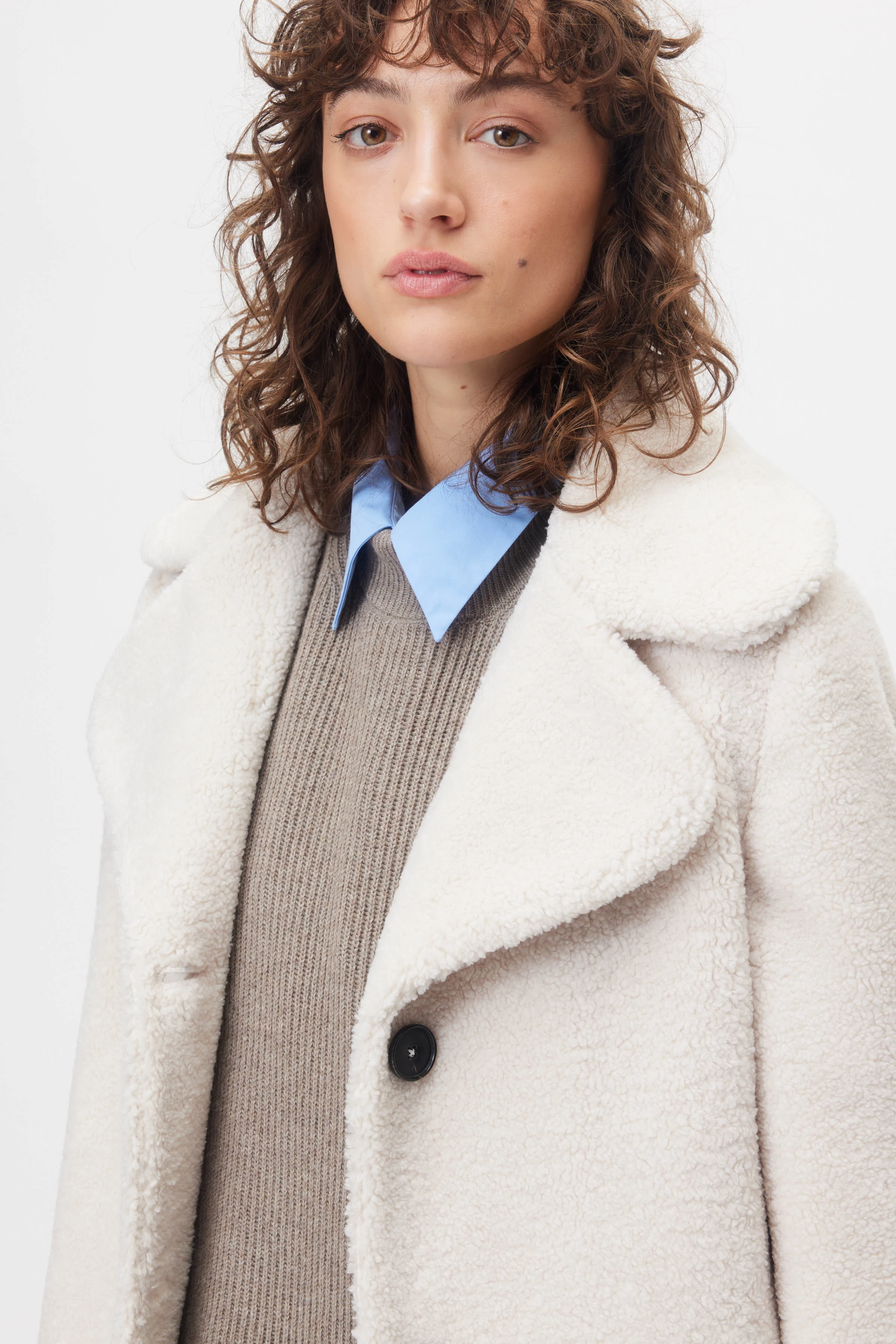 FLEGO - Teddy Blazermantel - Damen - beige - Seitenansicht