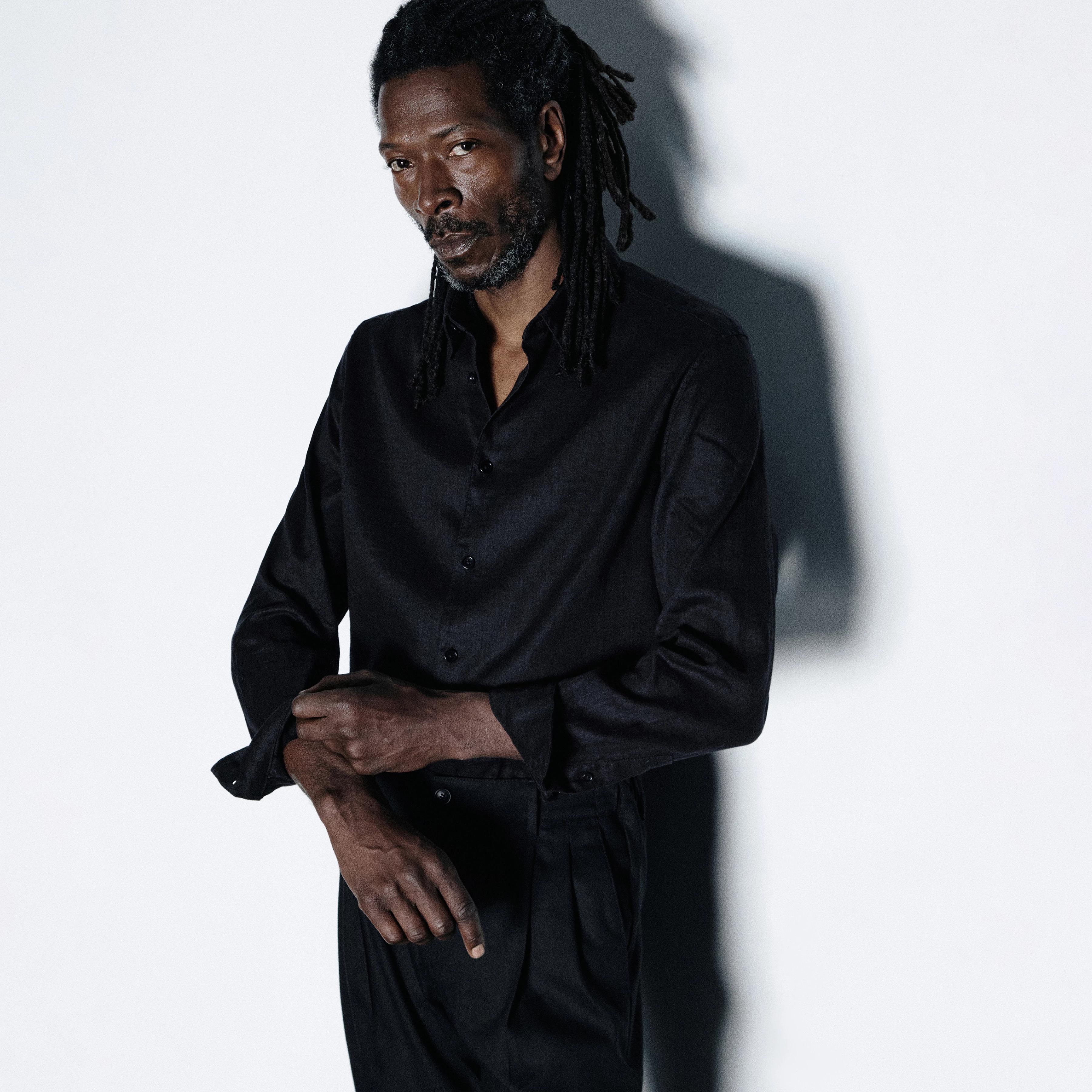 RAMIS - Regular Fit Hemd in Leinen-Baumwoll Mix - Herren - schwarz