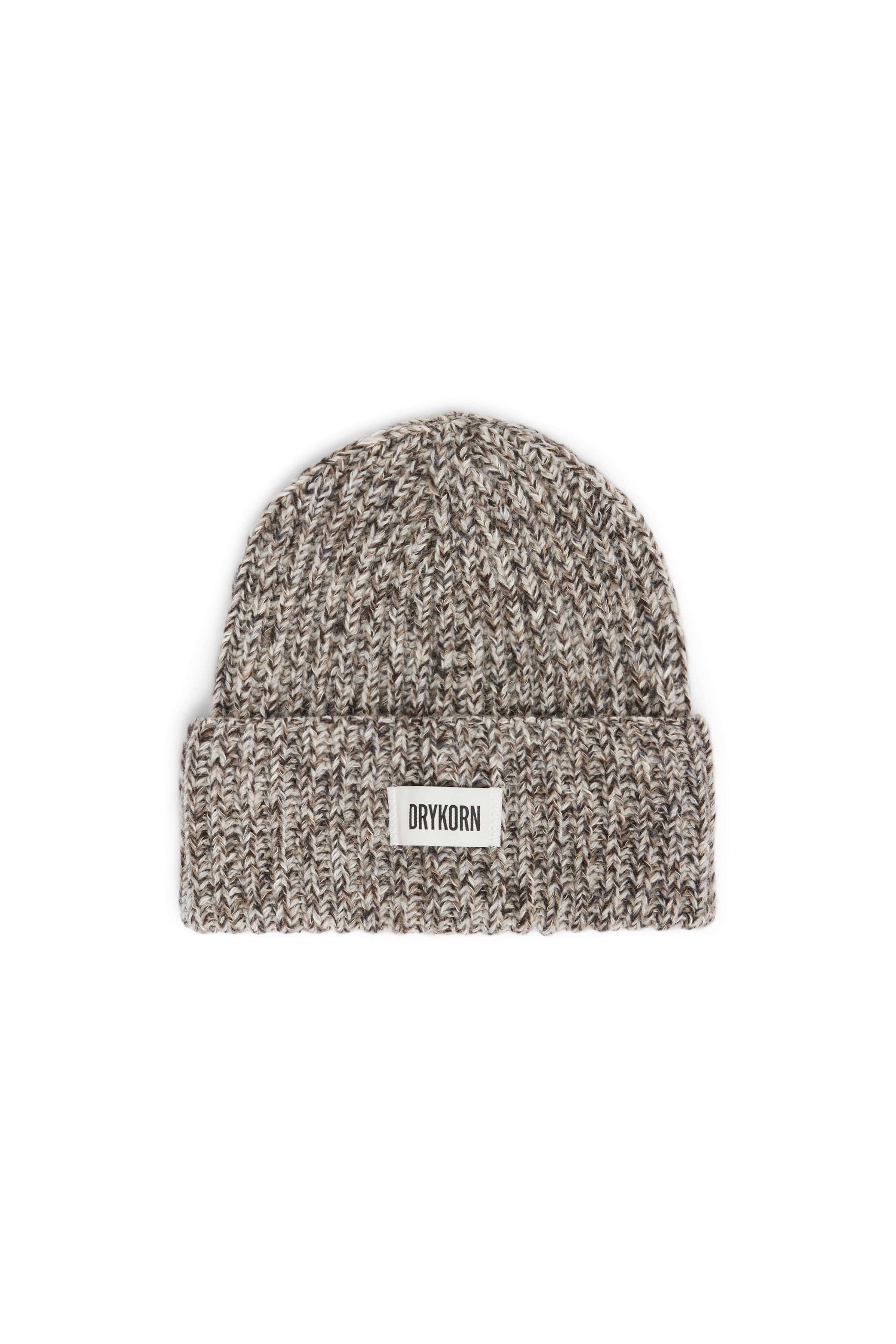 LOAH - Beanie in Woll-Baumwollmix - Unisex - braun - Freisteller Frontansicht
