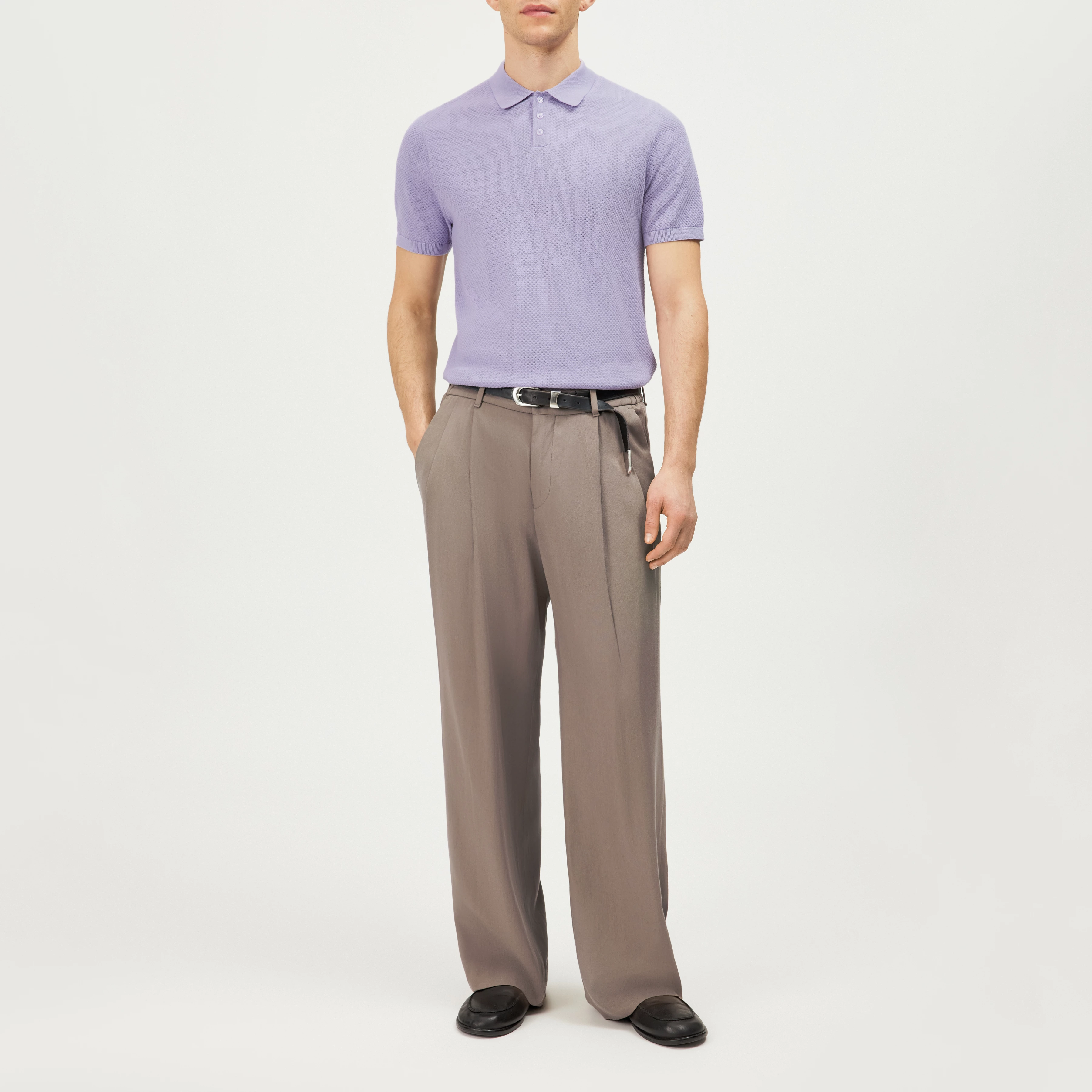 TRITON - Polo en coton - men - violet - Ganzkörper-Frontansicht