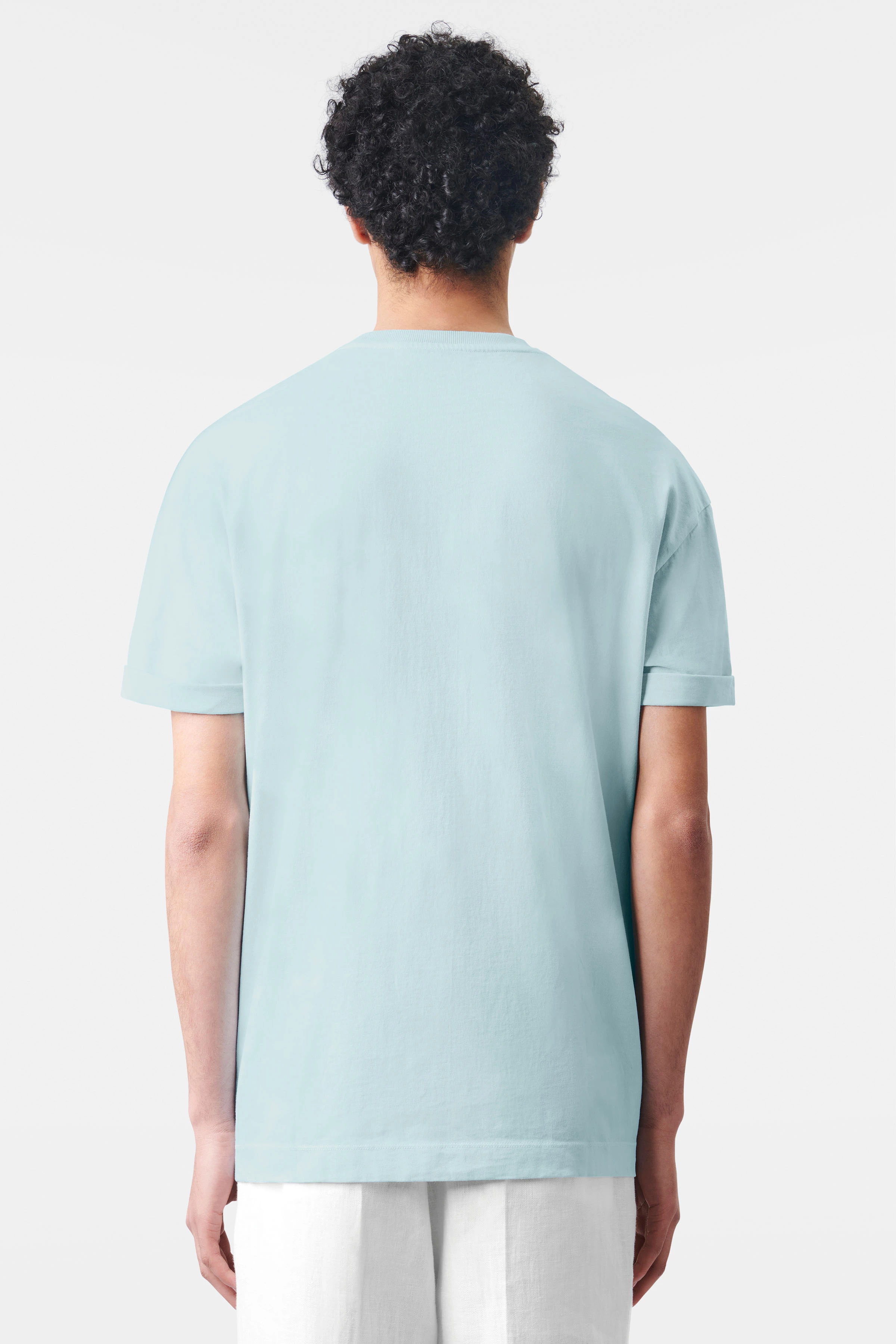 THILO - relaxed fit t-shirt in pure cotton with natural dye - men - green - Rückansicht