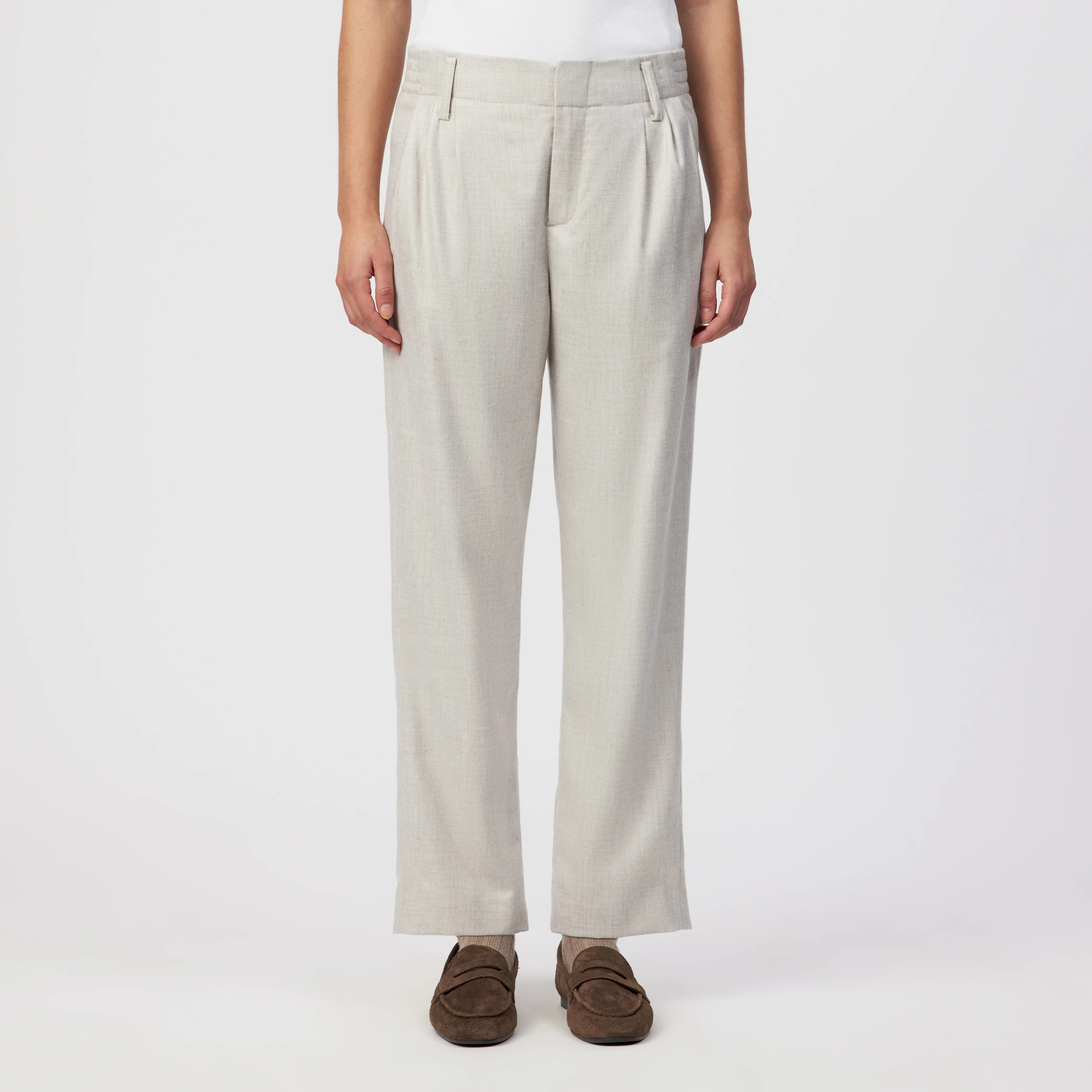 DISPATCH_0 - Pleated trousers in soft flannel - women - beige - Frontansicht