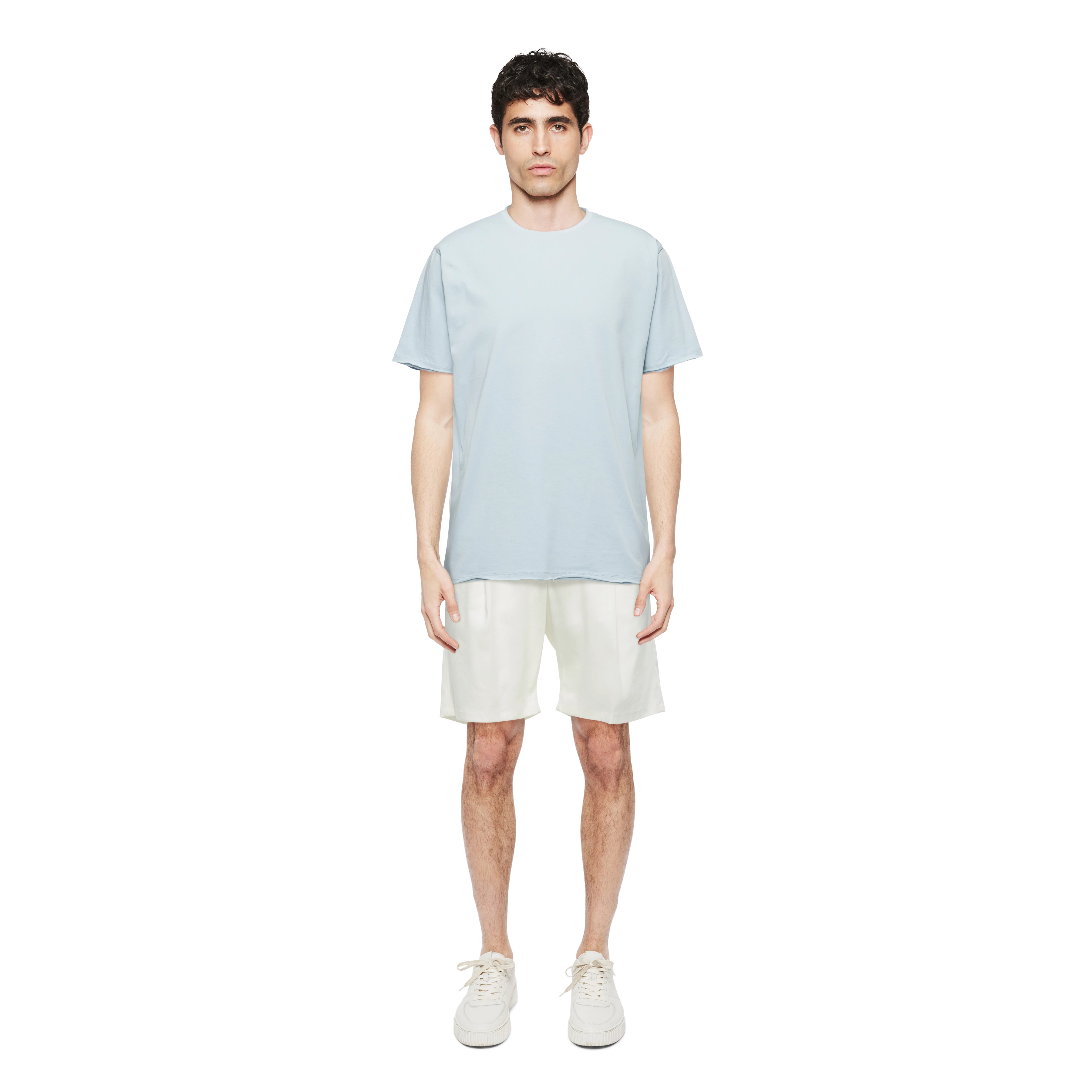 KENDRICK_2 - T-shirt in puur katoen - heren - blauw - Ganzkörper-Frontansicht