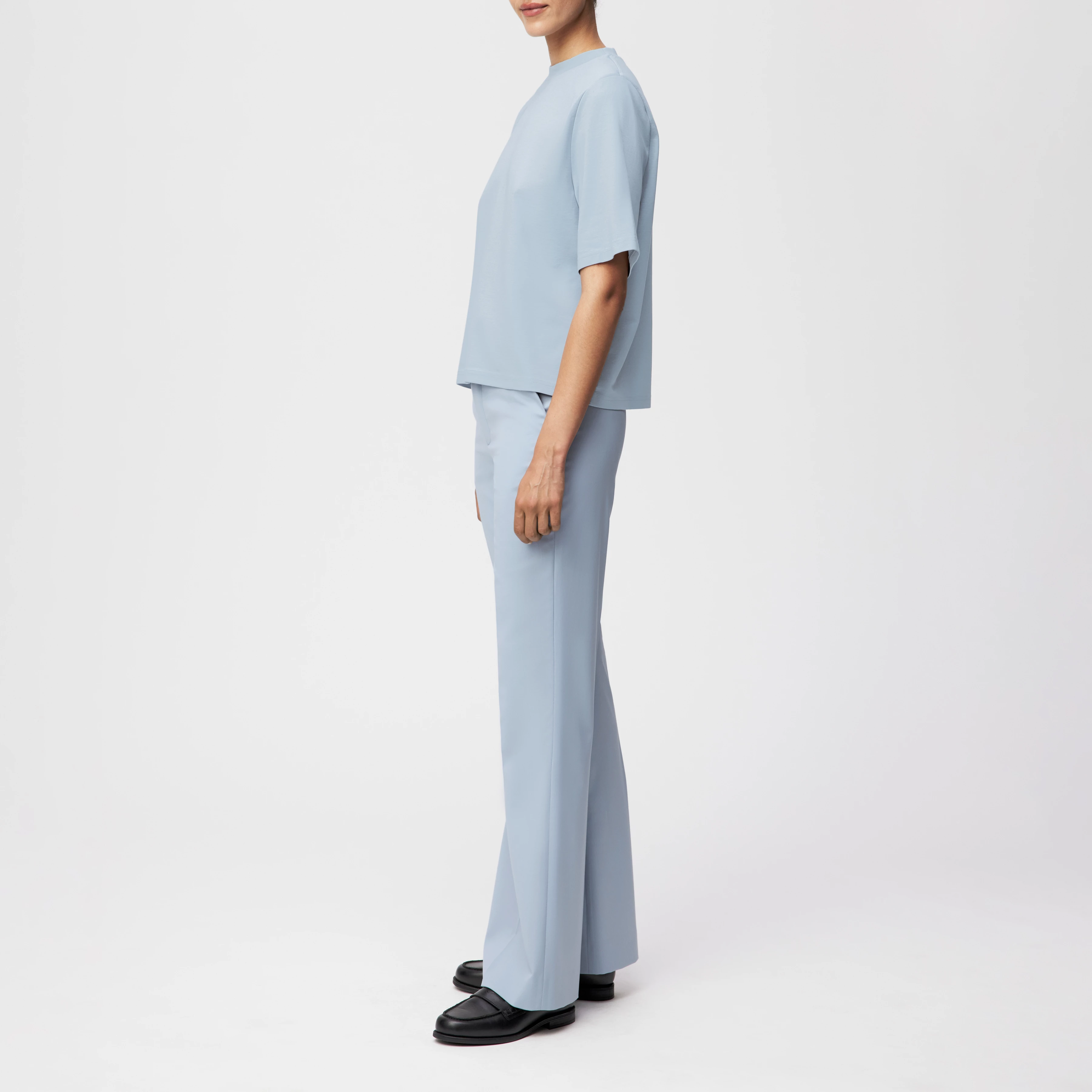 TADURA - T-Shirt in Lyocell-Mix - Damen - blau - Seitenansicht