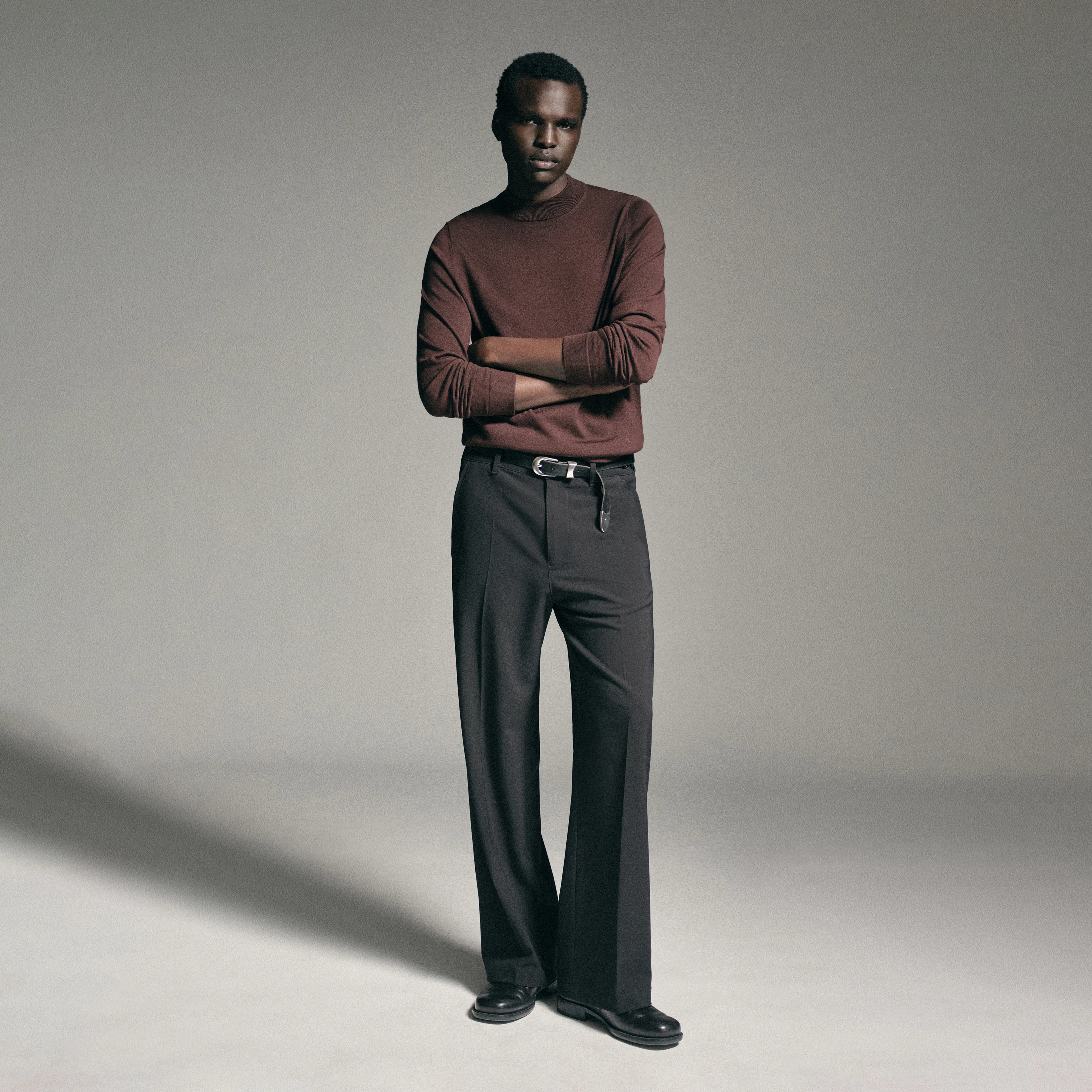 ARWON - Fitted Rollkragenpullover in 100% Merinowolle - Herren - rot