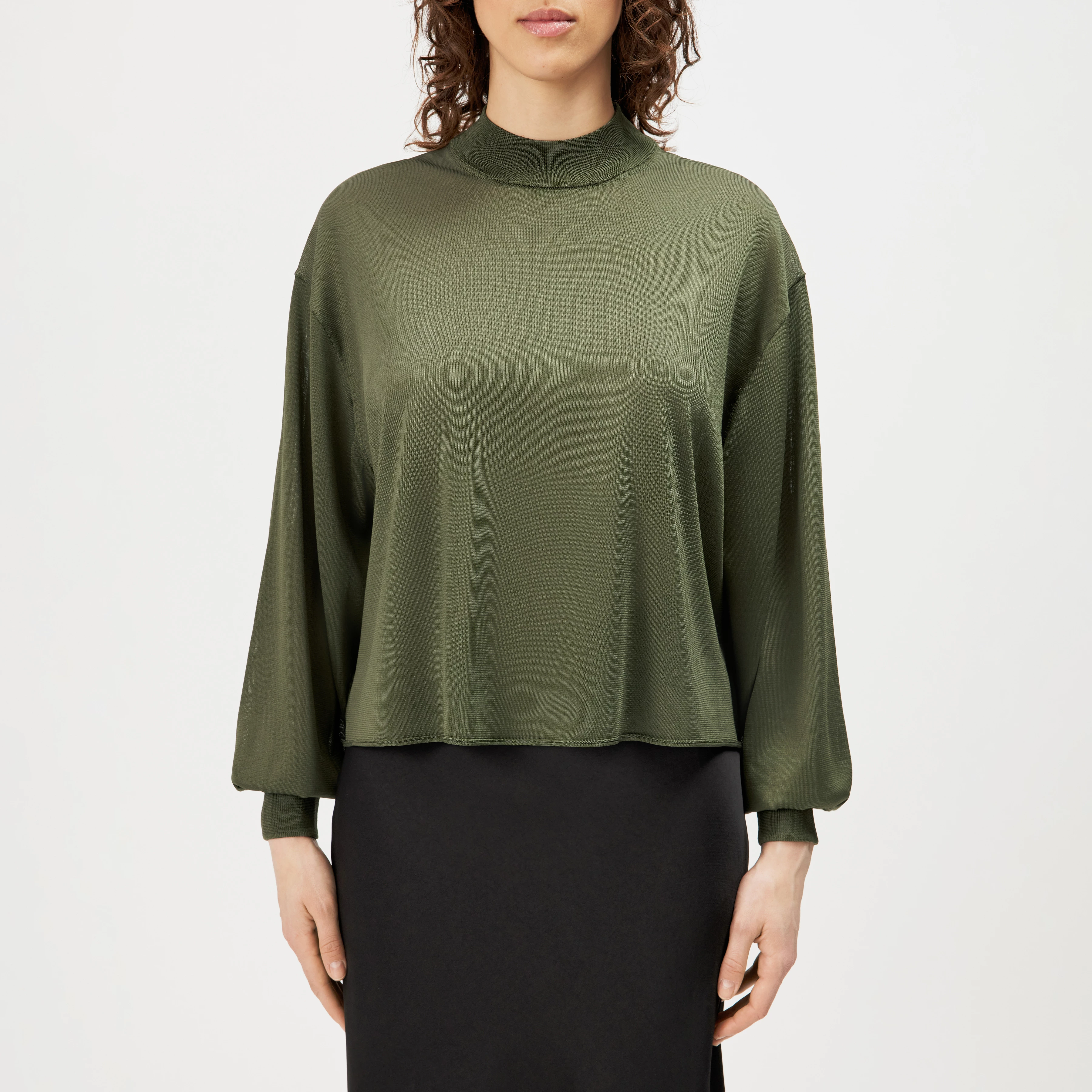 RANYA - Oversized turtleneck sweater in pure acetate - women - green - Frontansicht