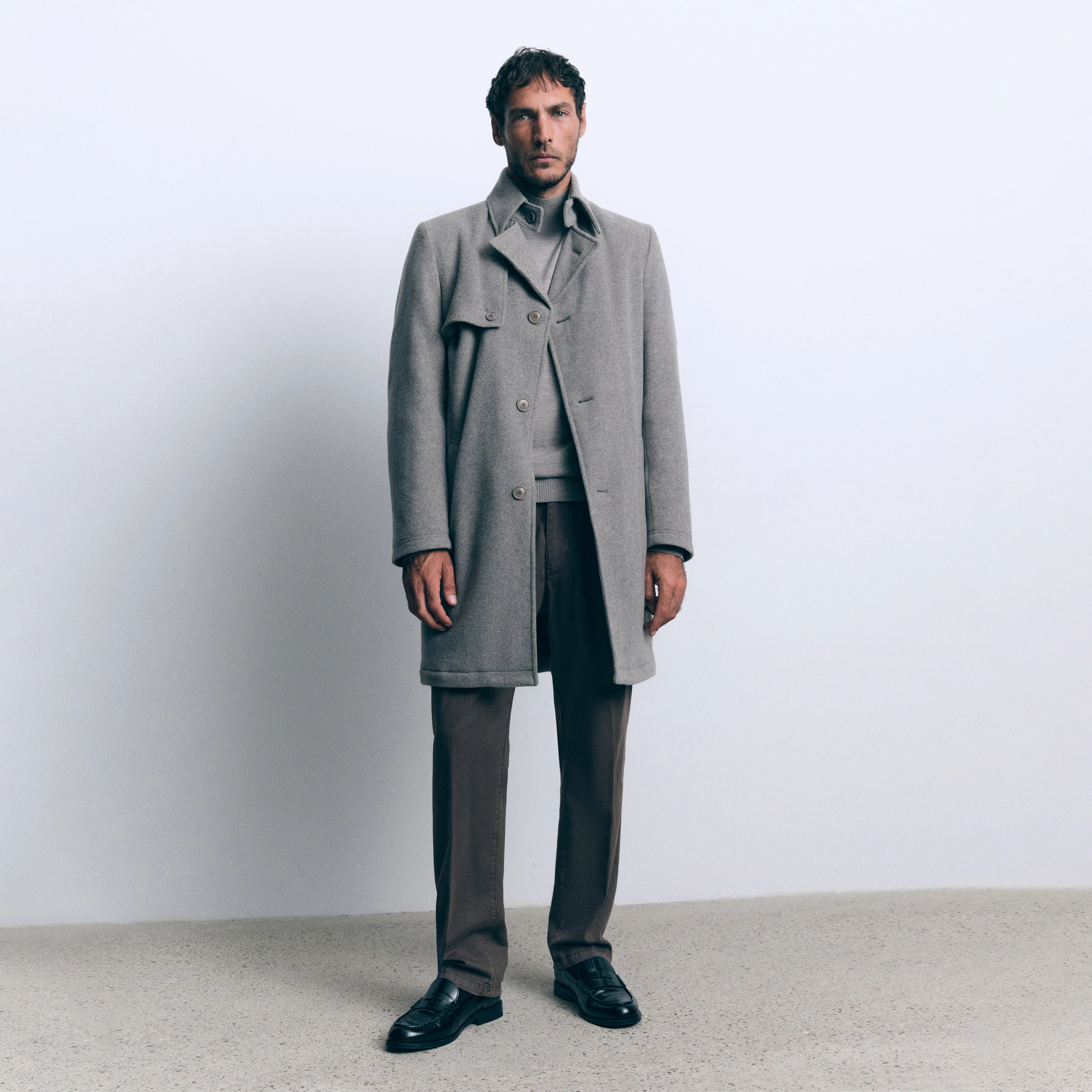 SKOPJE_C - Trenchcoat in Woll-Mix - Herren - braun