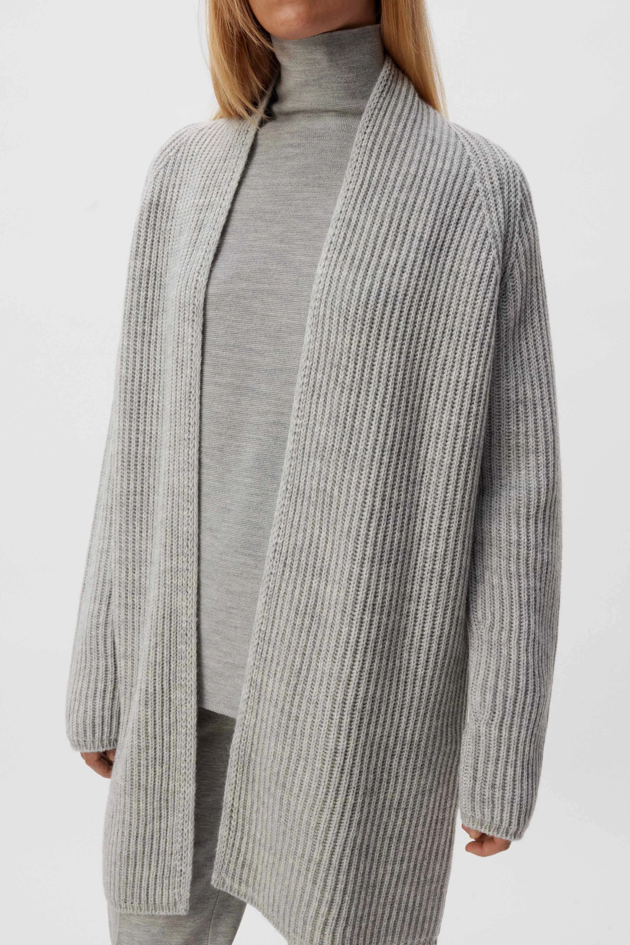 BLUMA - vest van wol-alpaca mix - dames - grijs - Seitenansicht