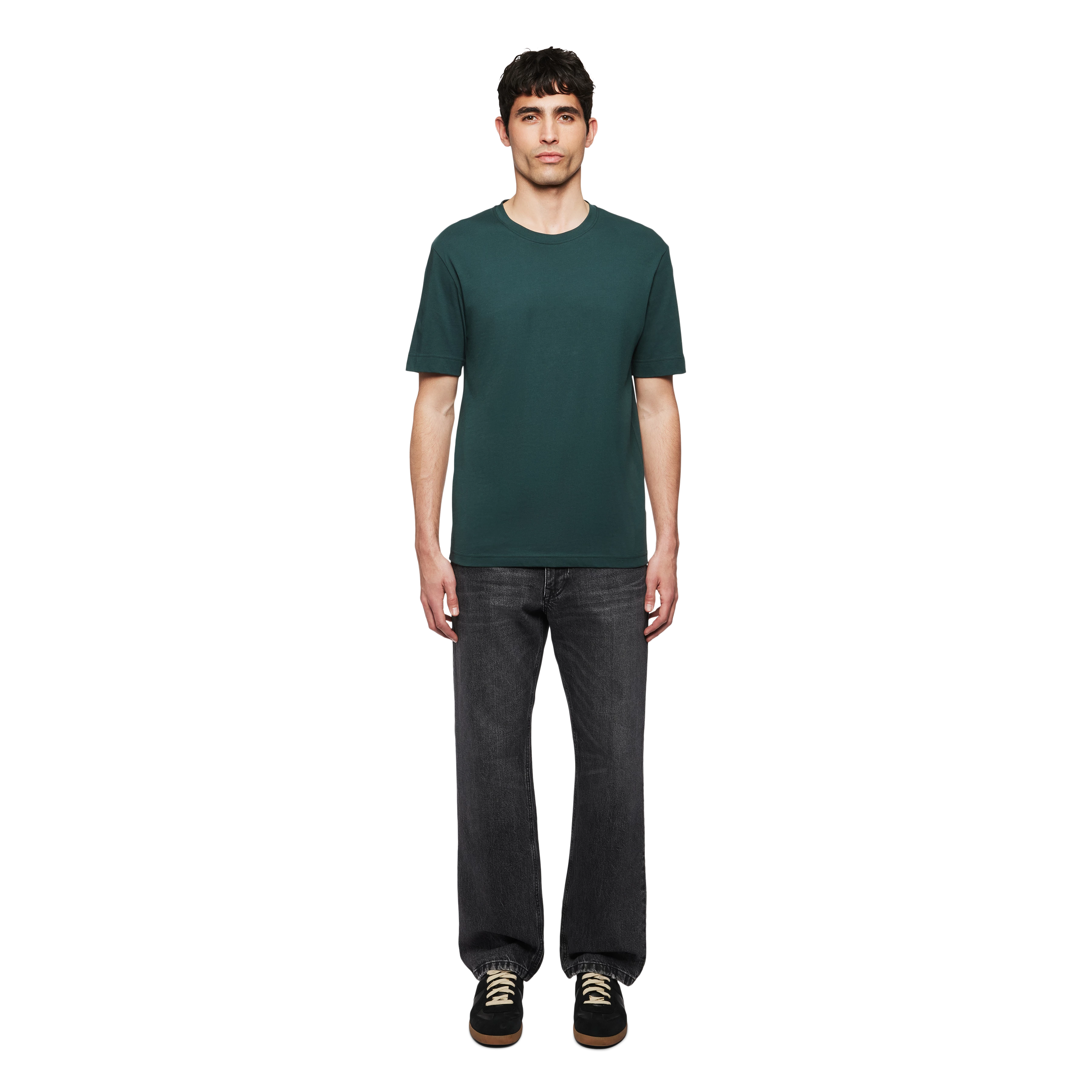 RAPHAEL - T-Shirt in reiner Baumwolle - Herren - grün - Ganzkörper-Frontansicht