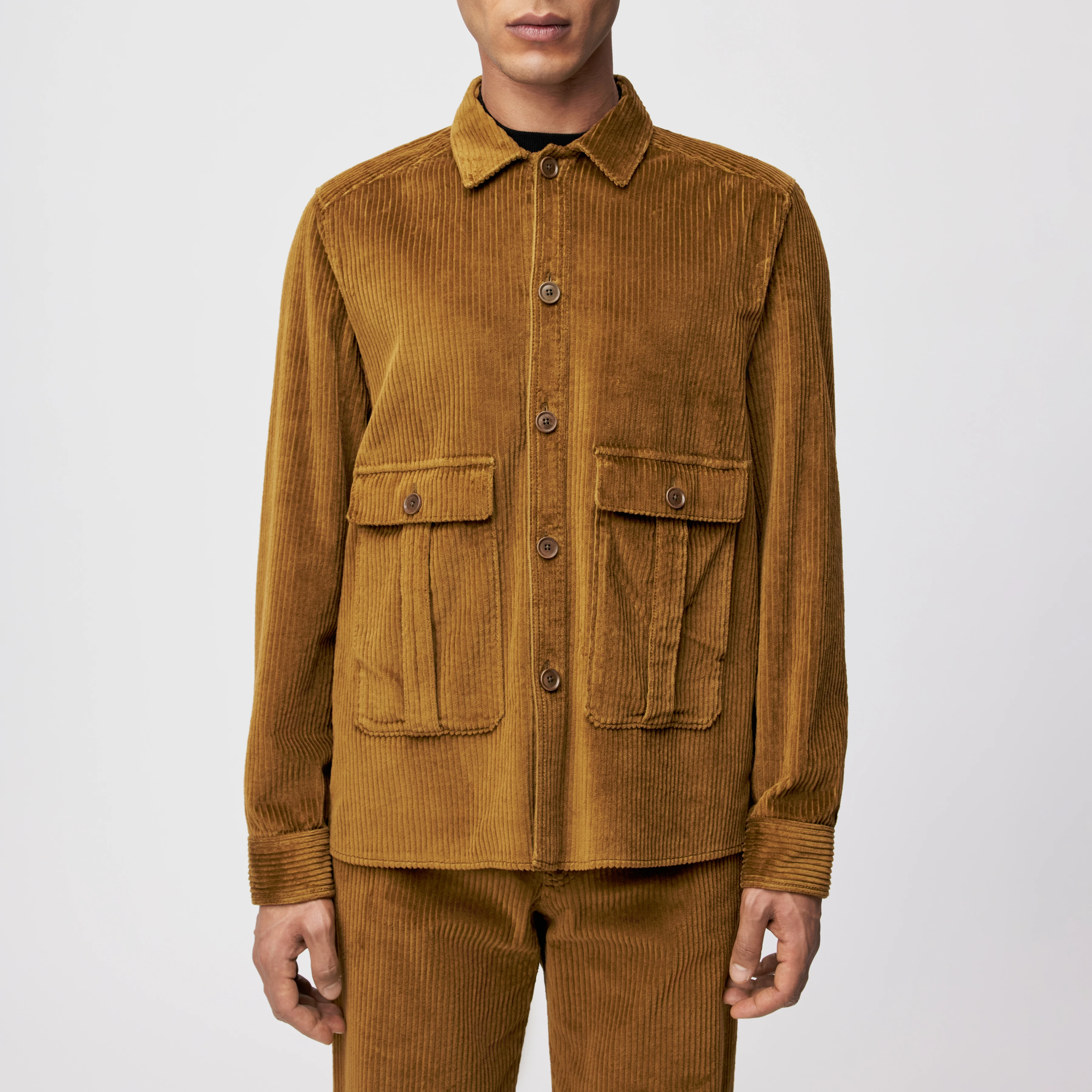 LIEWA - Overshirt in cotton wide corduroy - men - yellow - Frontansicht