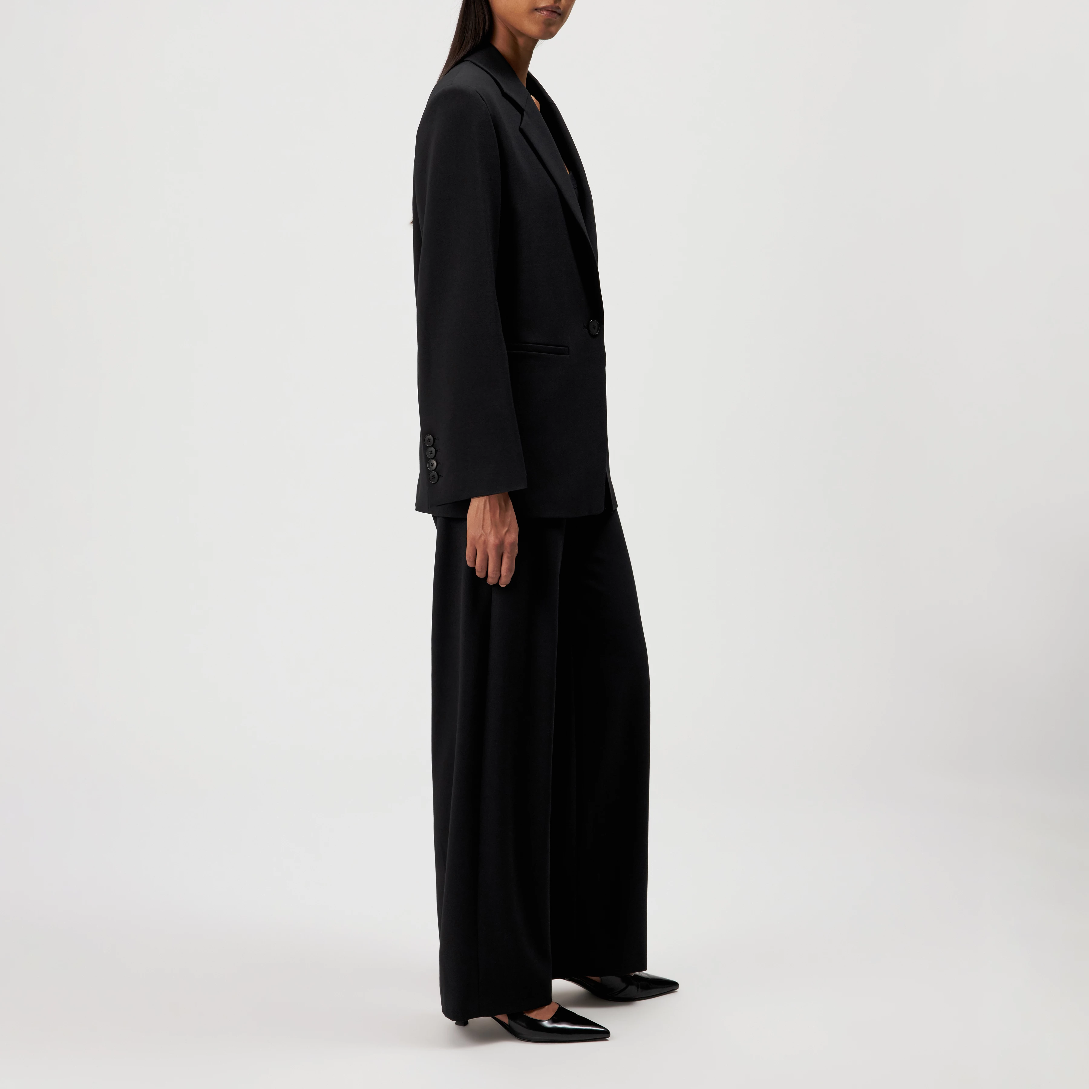 MOWTIE_N - Blazer décontracté en twill à un bouton - women - noir - Seitenansicht
