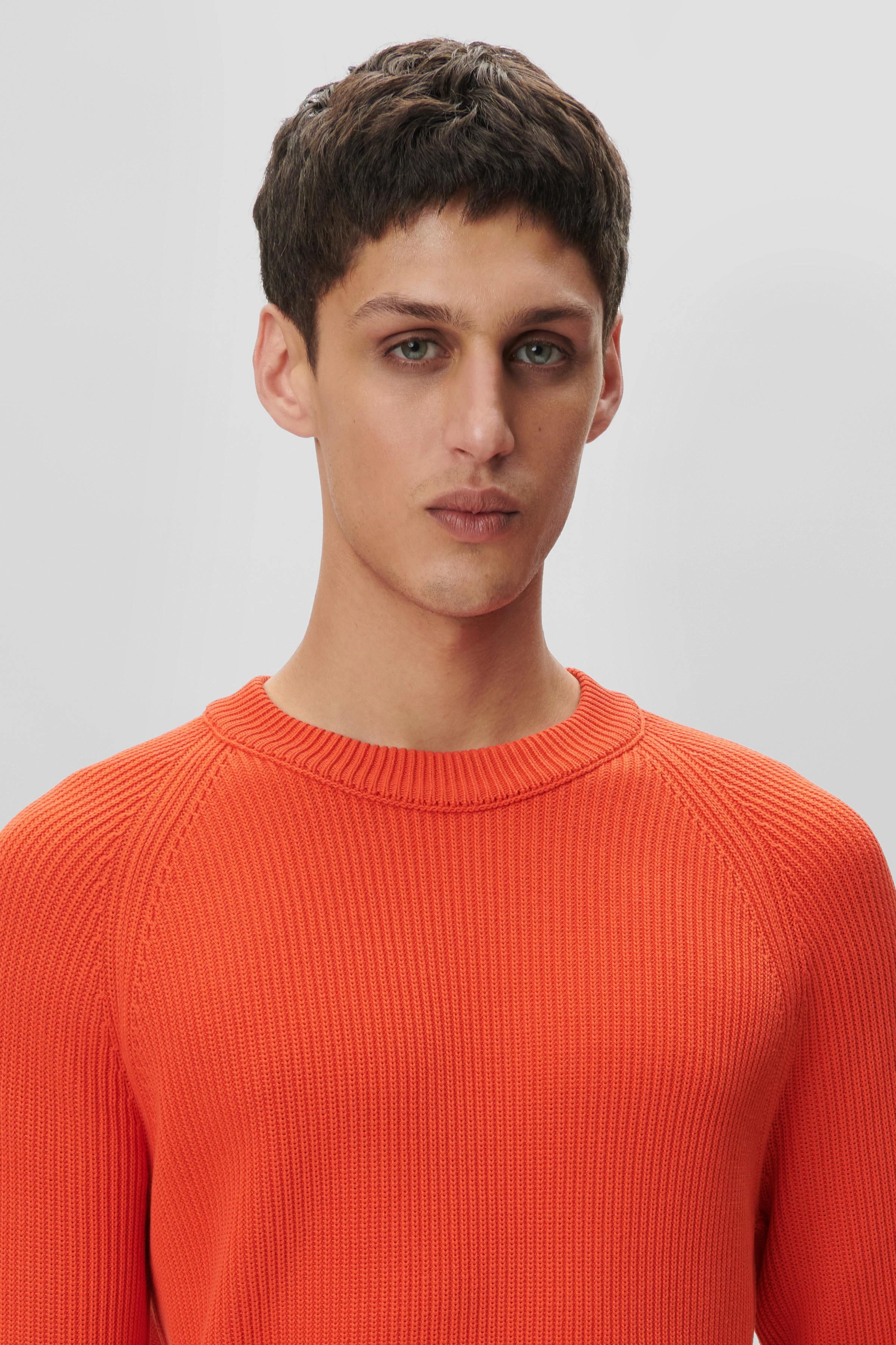 AARON - Raglan Baumwollpullover - Herren - orange - Frontansicht