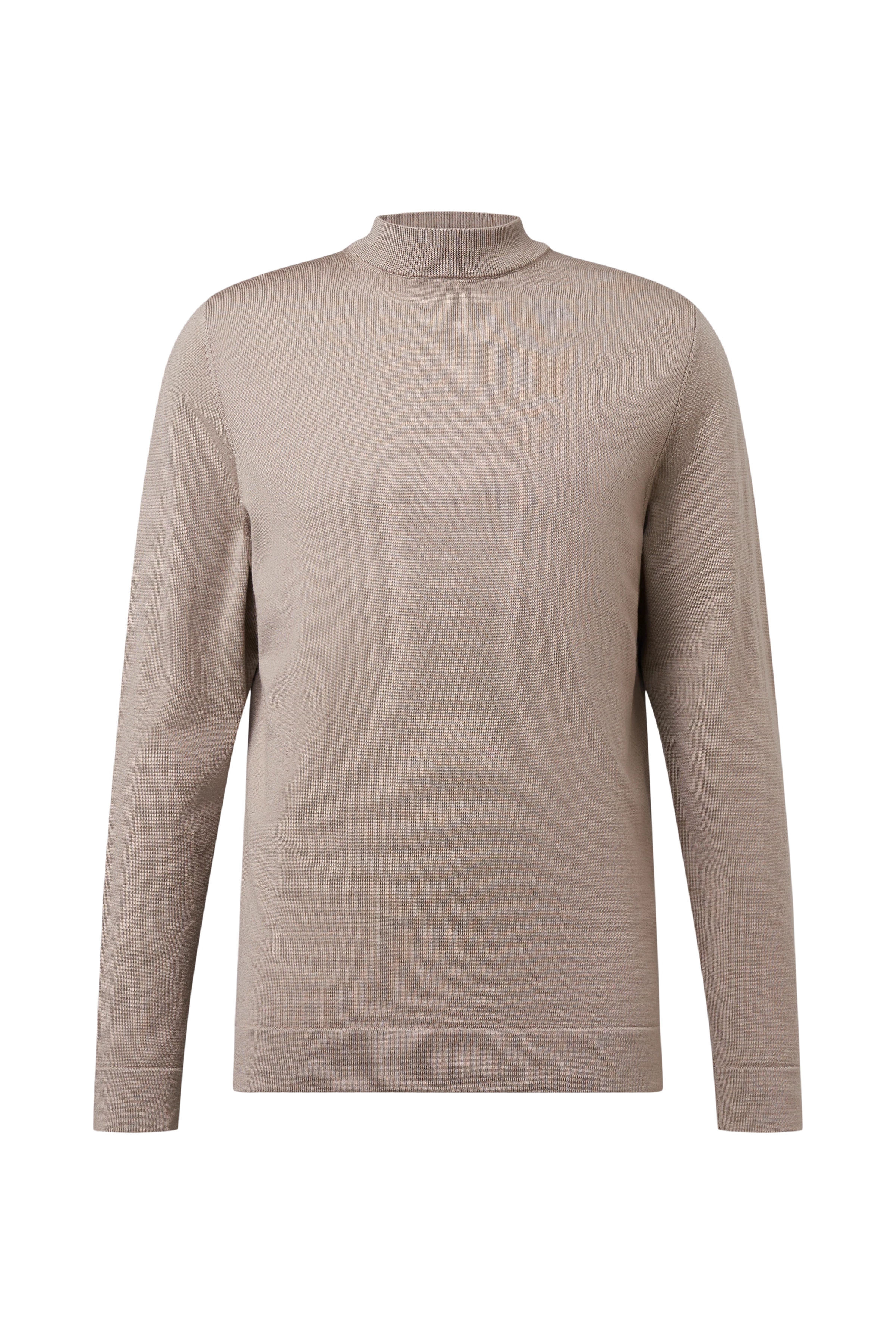 ARWON - Fitted turtleneck jumper in pure Merino wool - men - brown - Freisteller Frontansicht