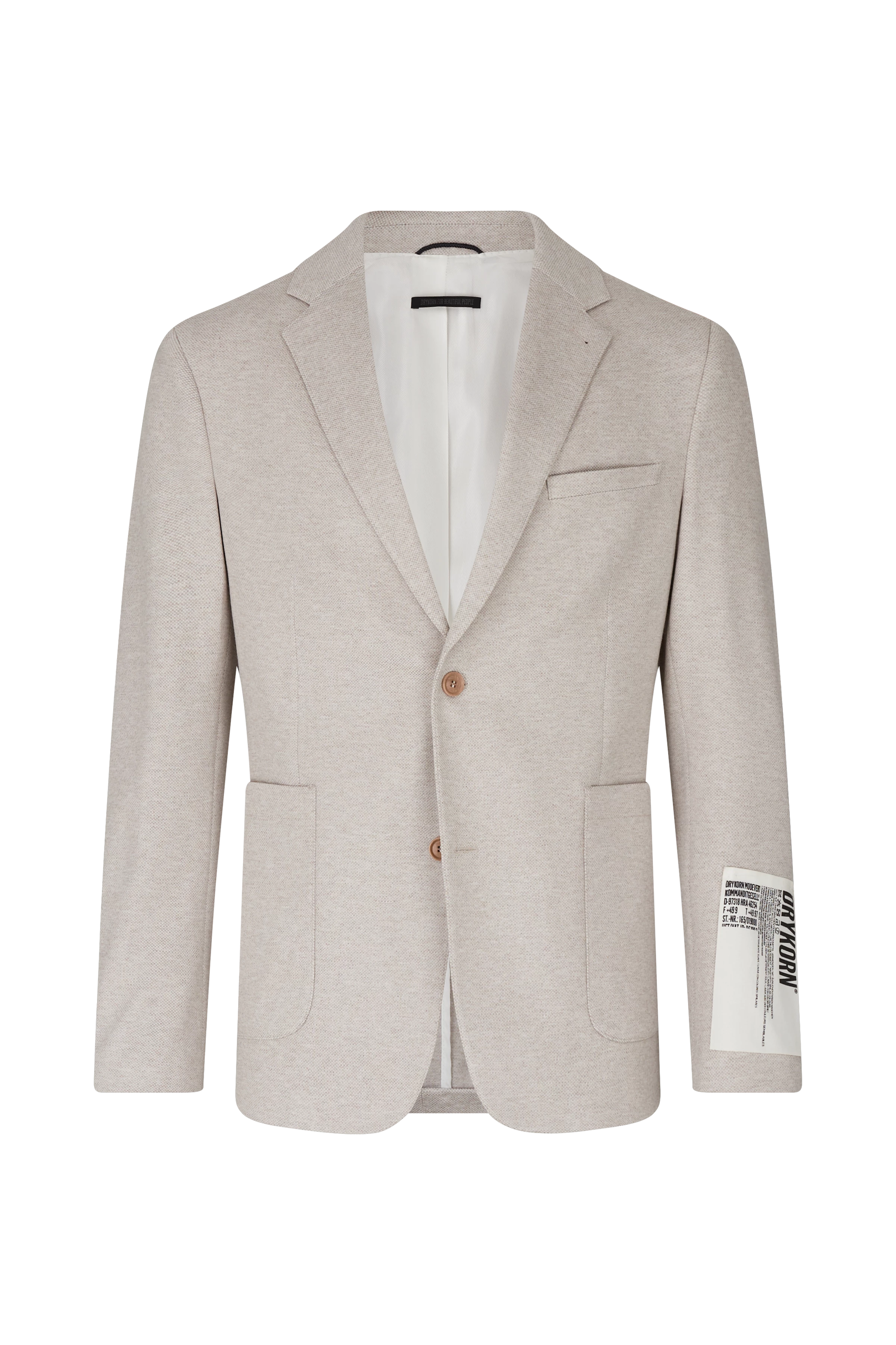 CARLES - Regular Fit Sakko in Jersey mit zweifarbiger Struktur - Herren - beige - Freisteller Frontansicht