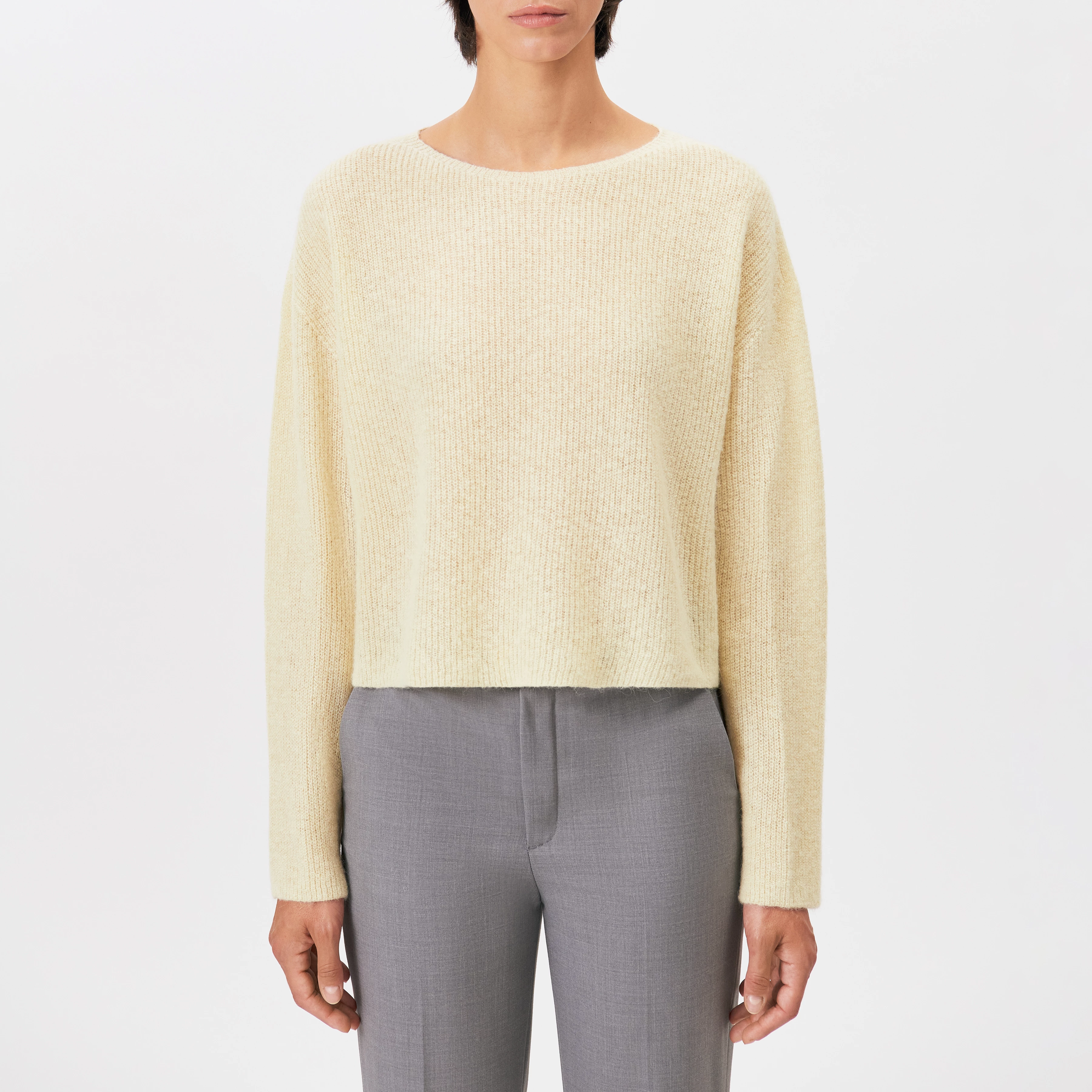 IMENY - Short Suri Alpaca blend jumper - women - yellow - Frontansicht