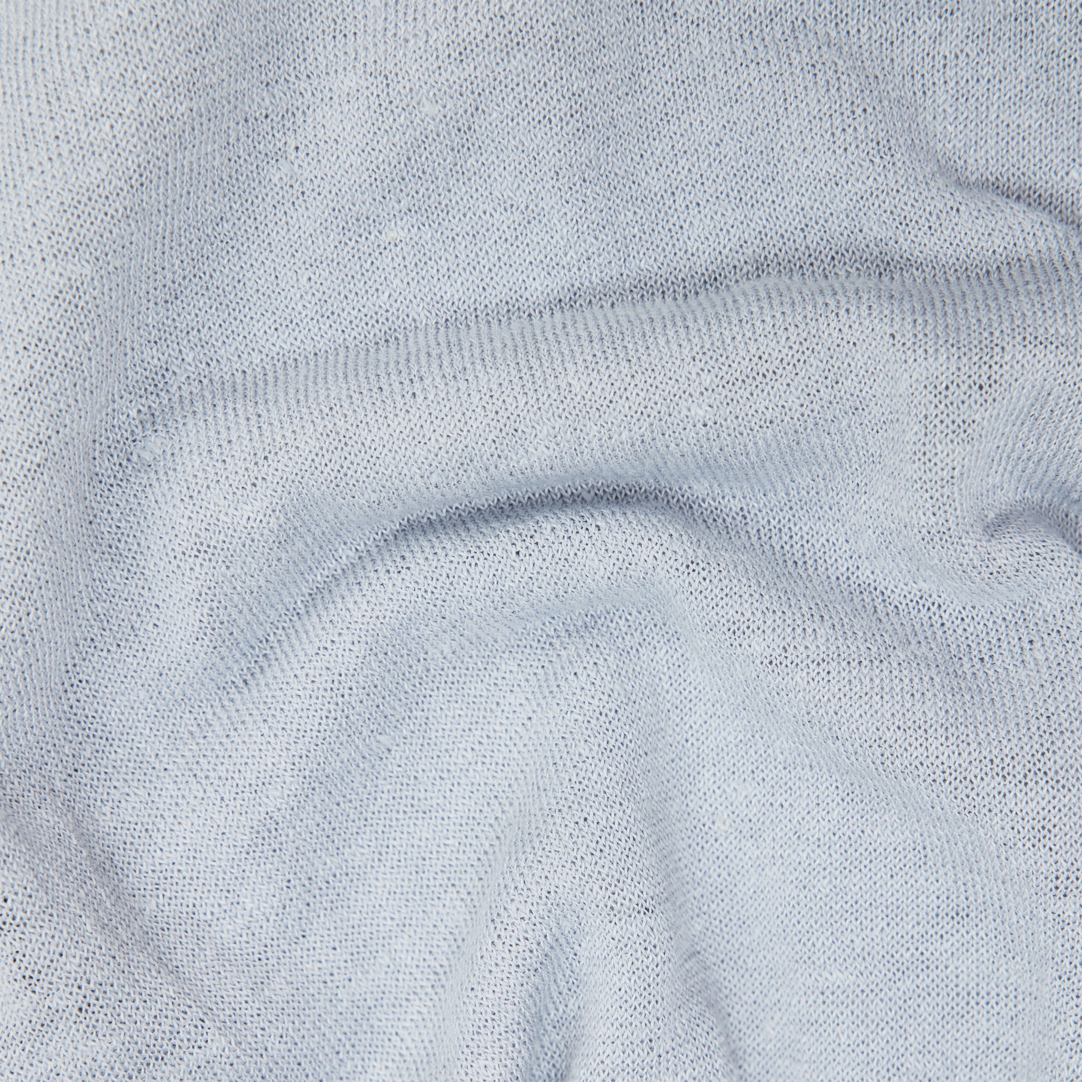 TAYLIE - Cropped blouse in linen blend - women - blue - Materialbild (B2C)