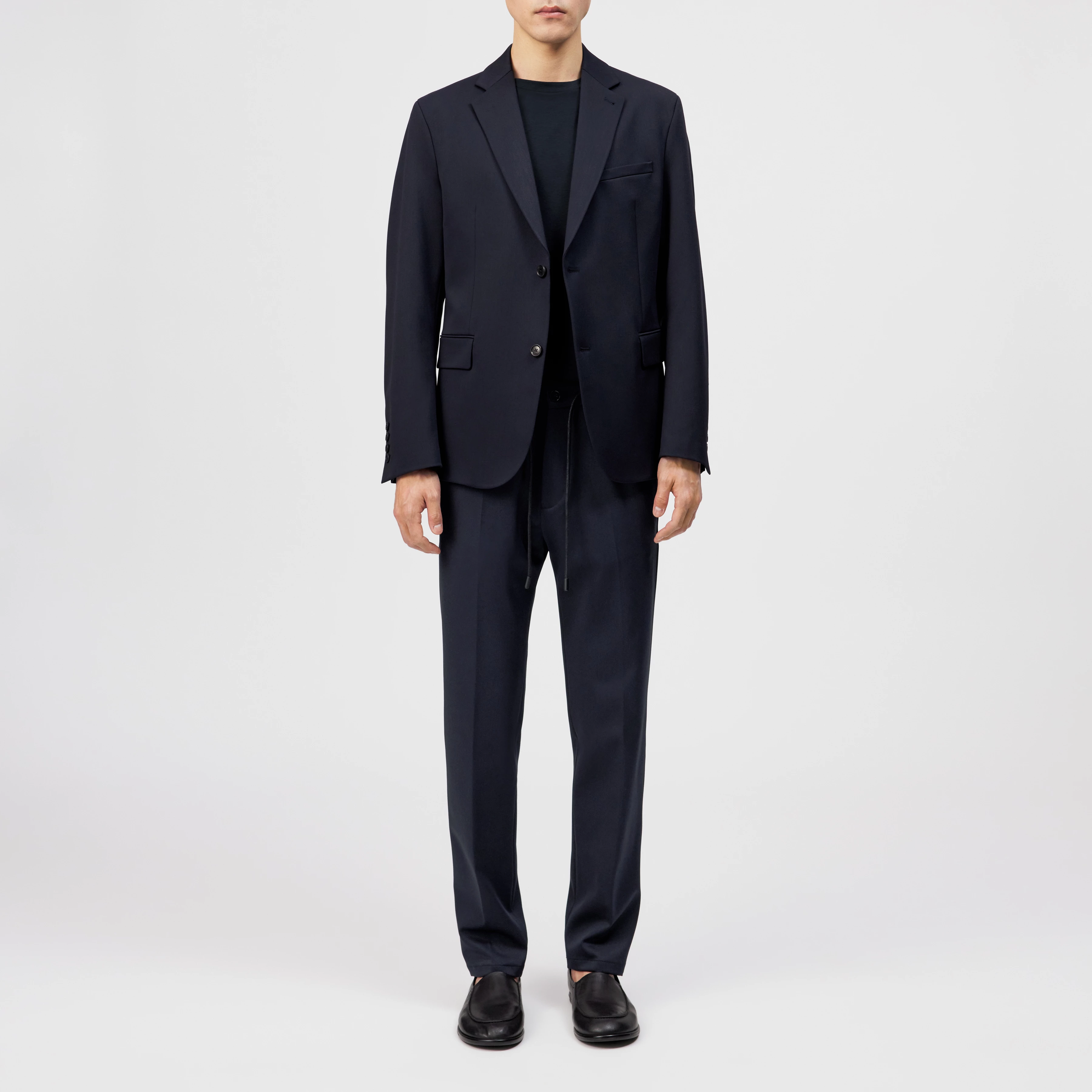 YAMES - Veste ajustée en tissu technique - men - bleu - Ganzkörper-Frontansicht