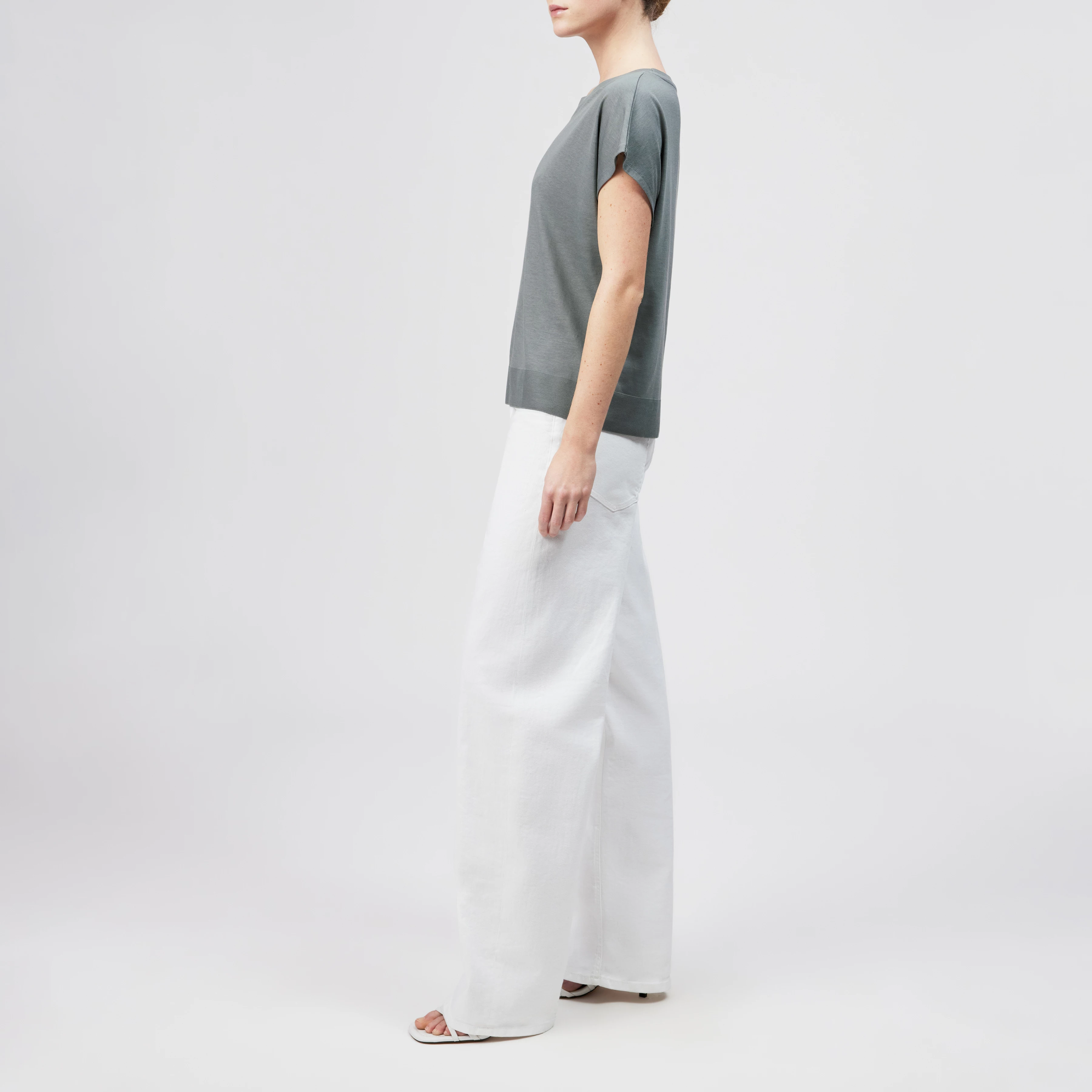 VANOPE - T-shirt in lyocell-cotton mix - women - green - Seitenansicht