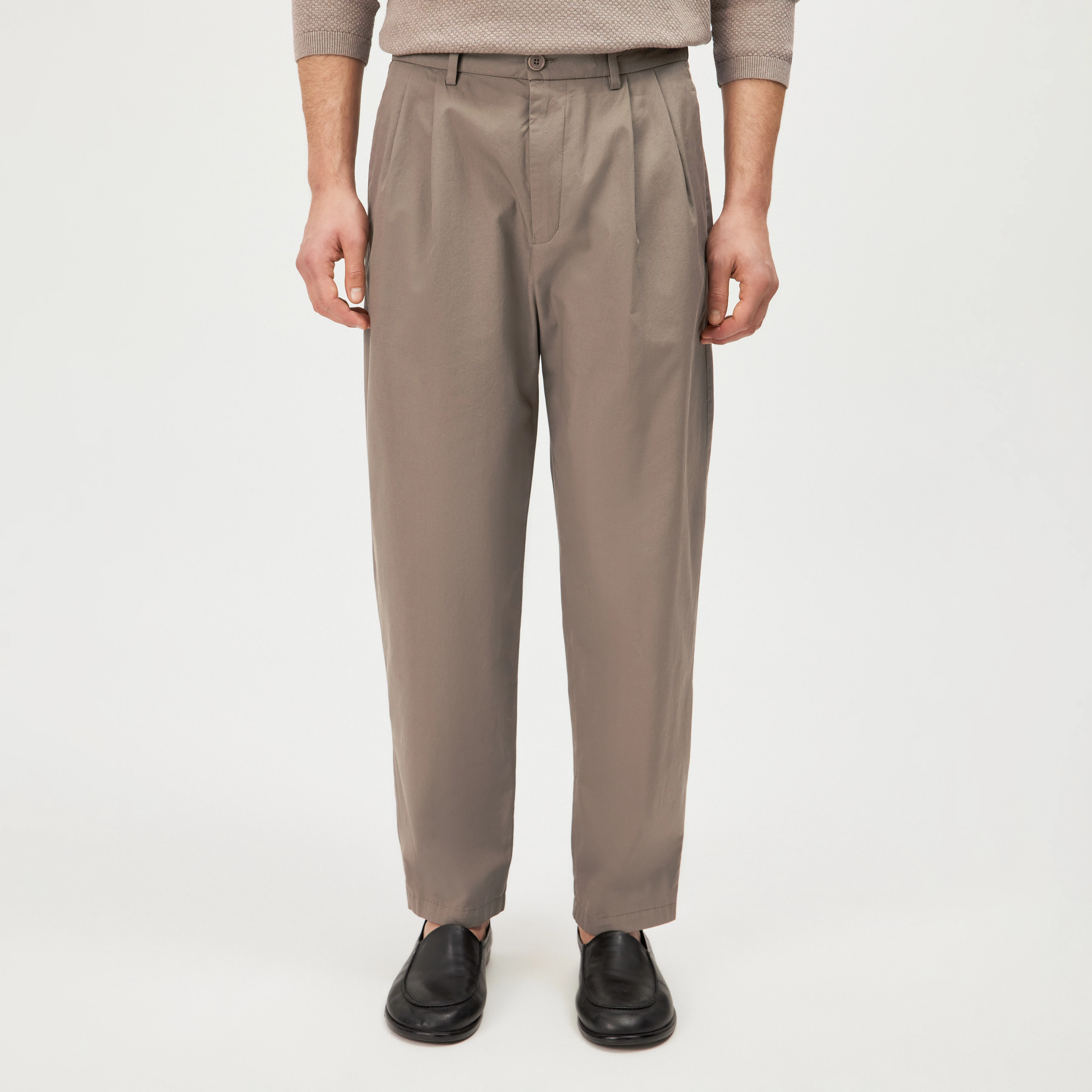 MARYKO - Tailored cotton-twill trousers - men - brown - Frontansicht