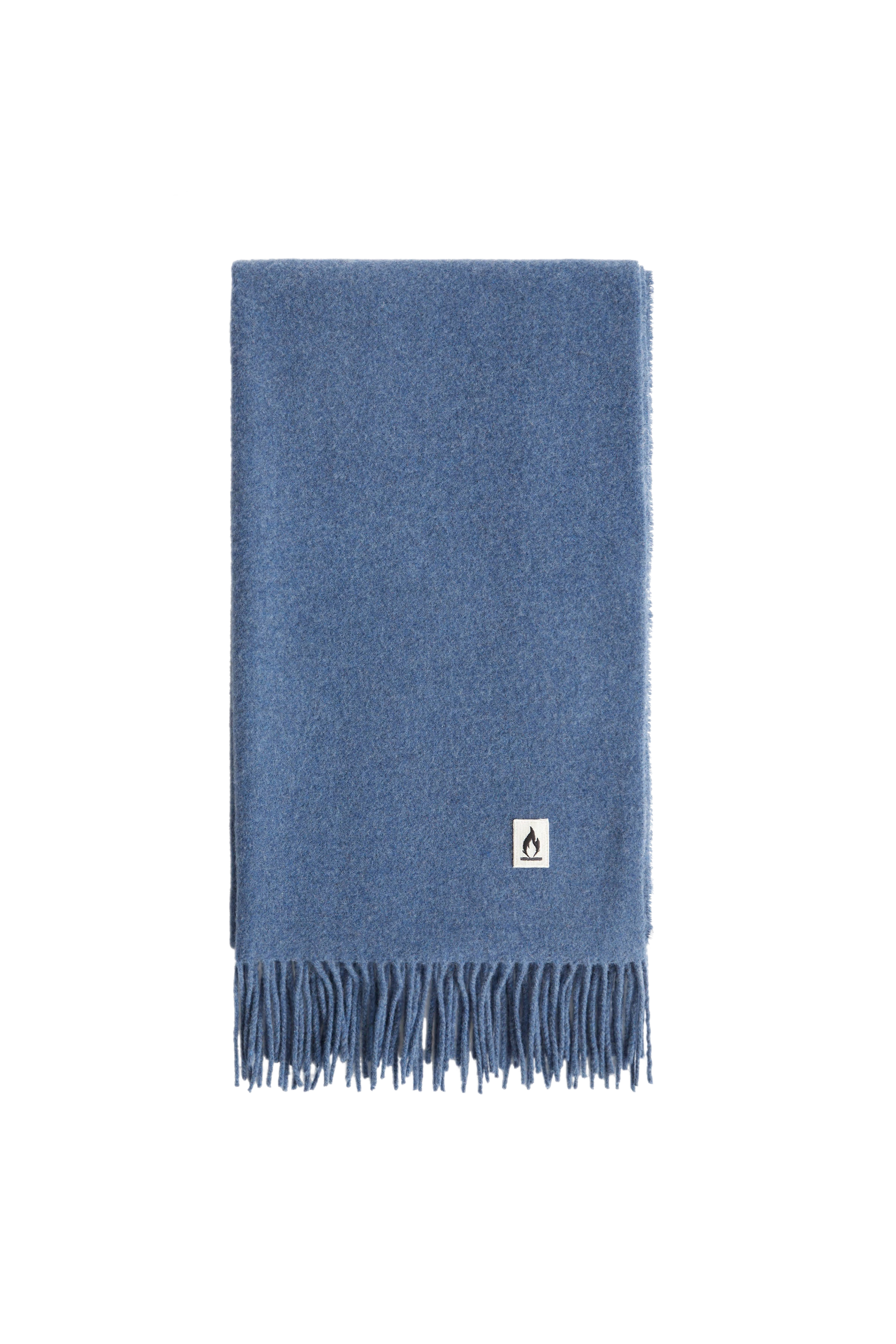 GAZE - Schal in reiner Wolle - Unisex - blau - Freisteller Frontansicht