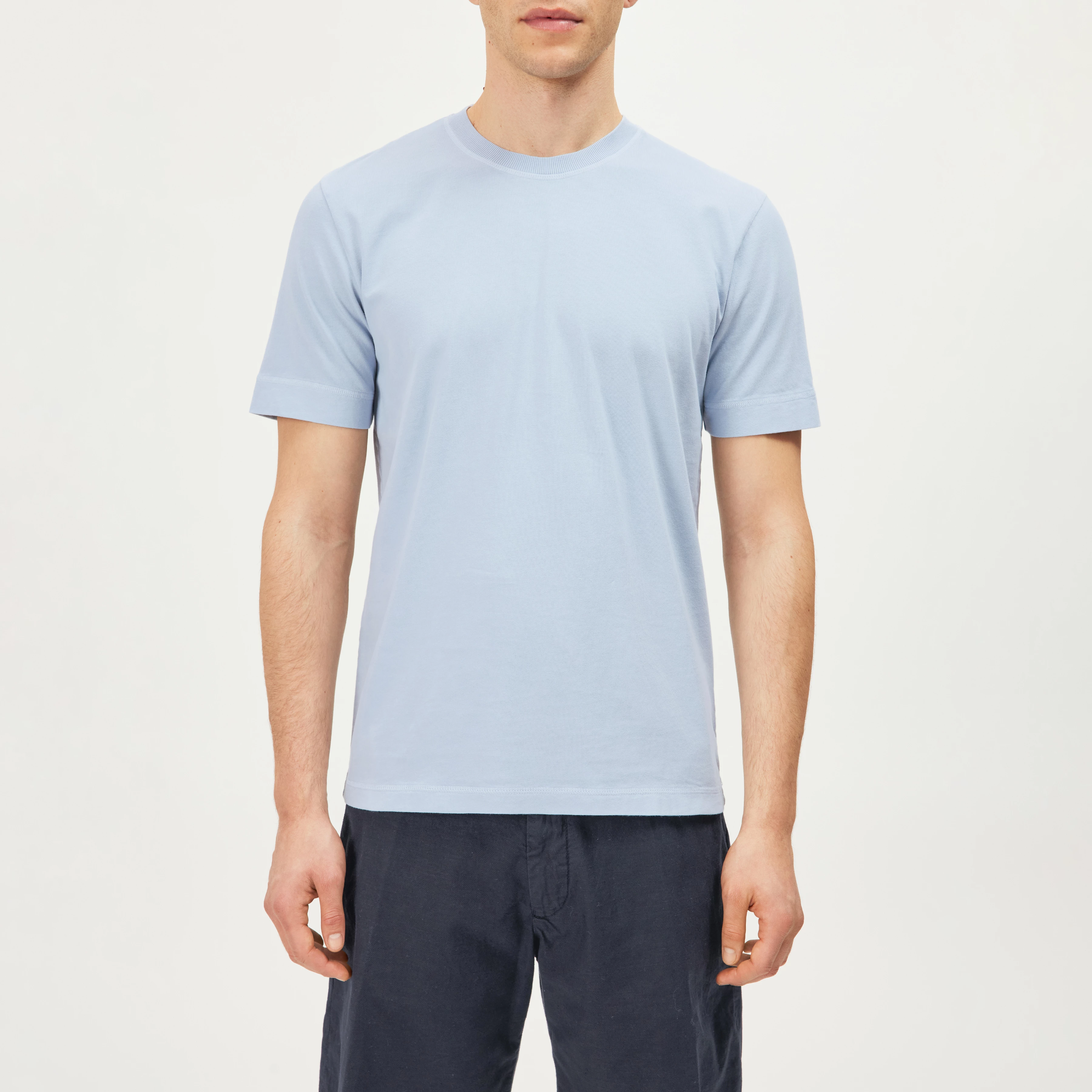 RAPHAEL - T-shirt i ren bomuld - men - blå - Frontansicht