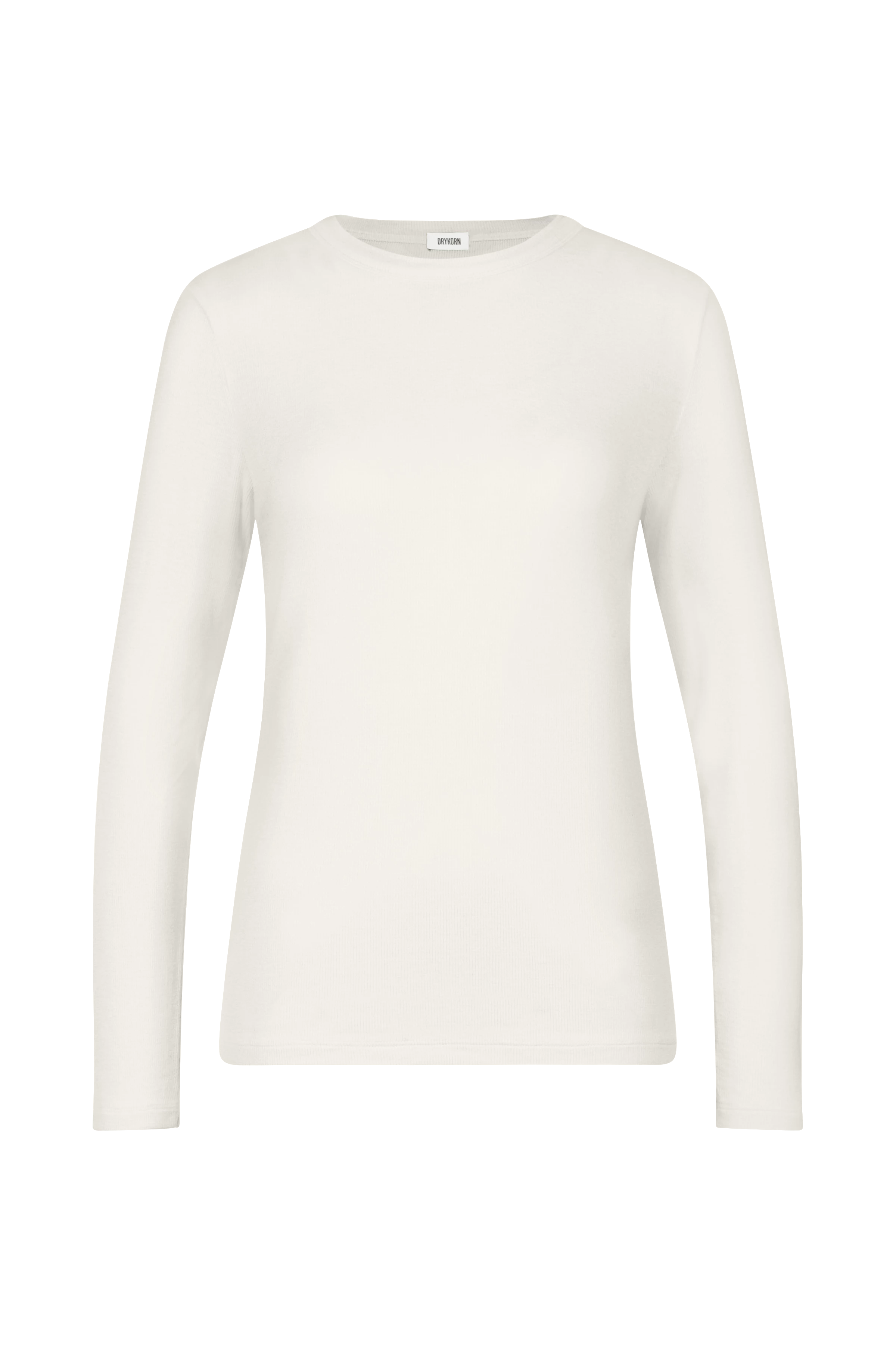BAJARI - Slim-fit long-sleeved top in soft modal blend - women - off white - Freisteller Frontansicht