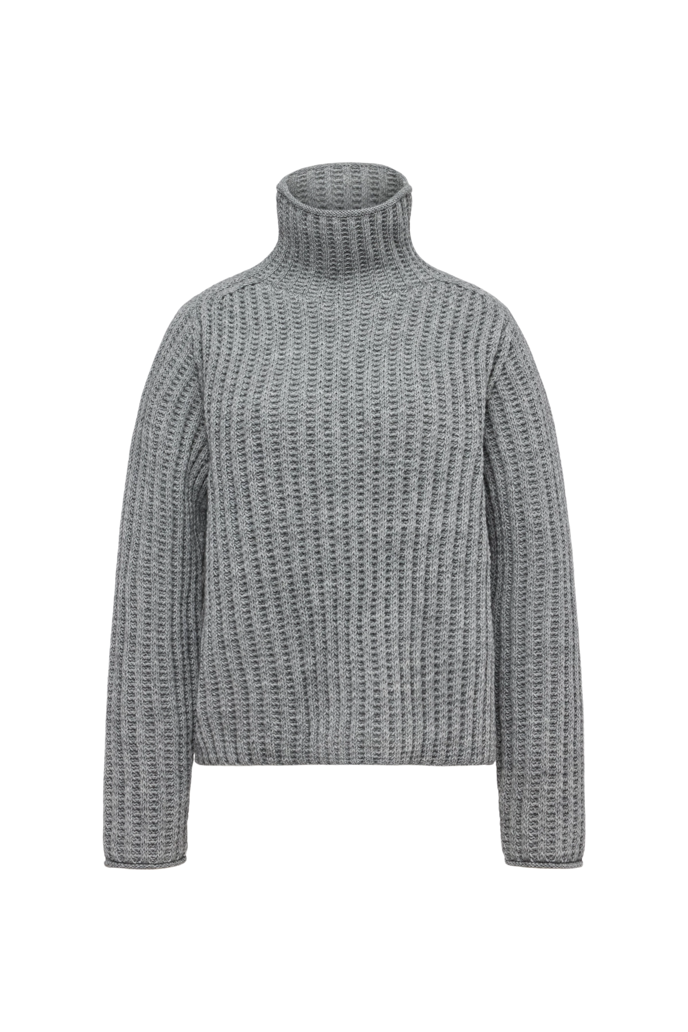VARISA - Turtleneck jumper in wool and alpaca blend - women - grey - Freisteller Frontansicht