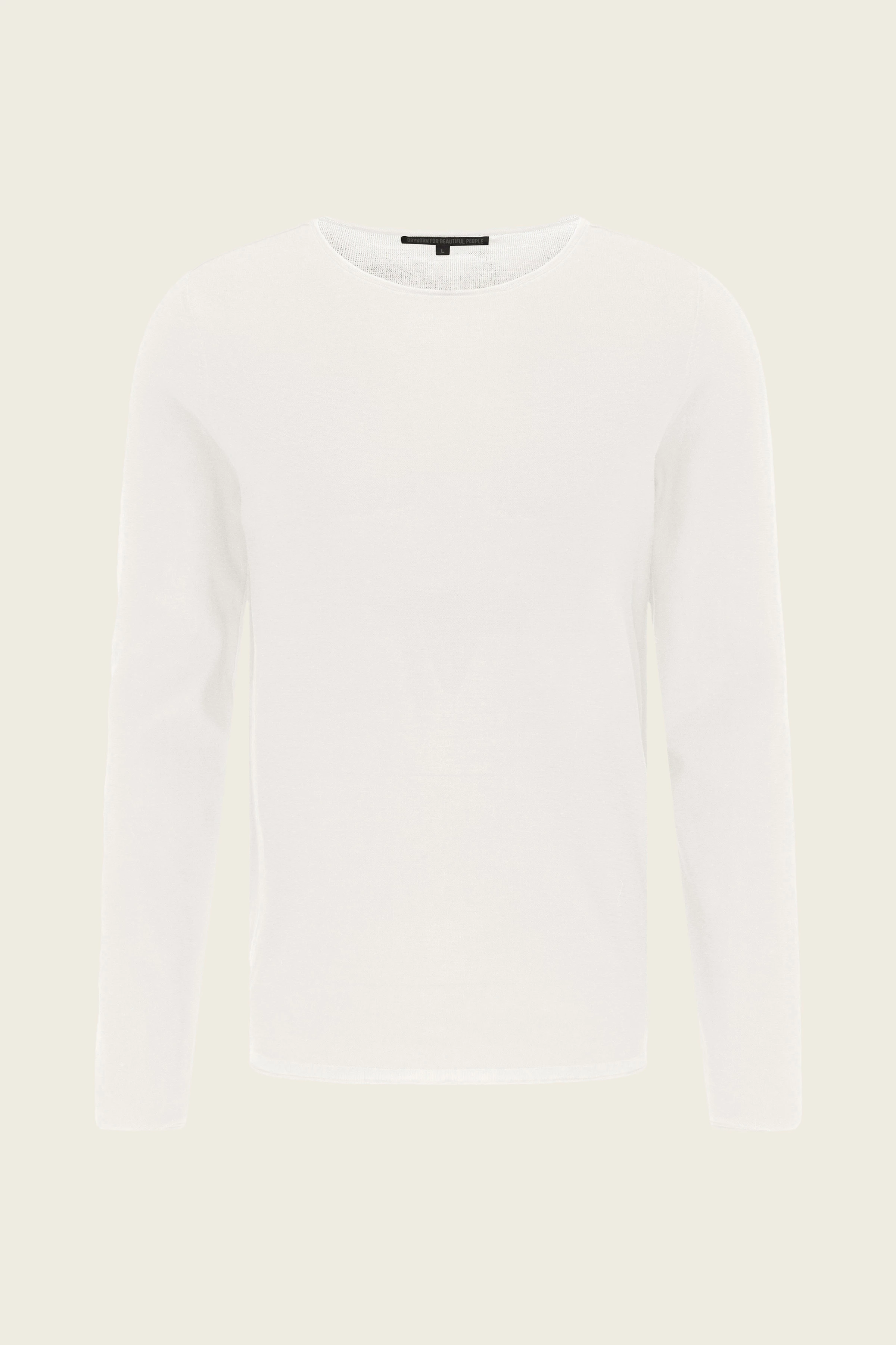 RIK - Pull à bords roulés en pur coton - men - blanc cassé - Freisteller Frontansicht